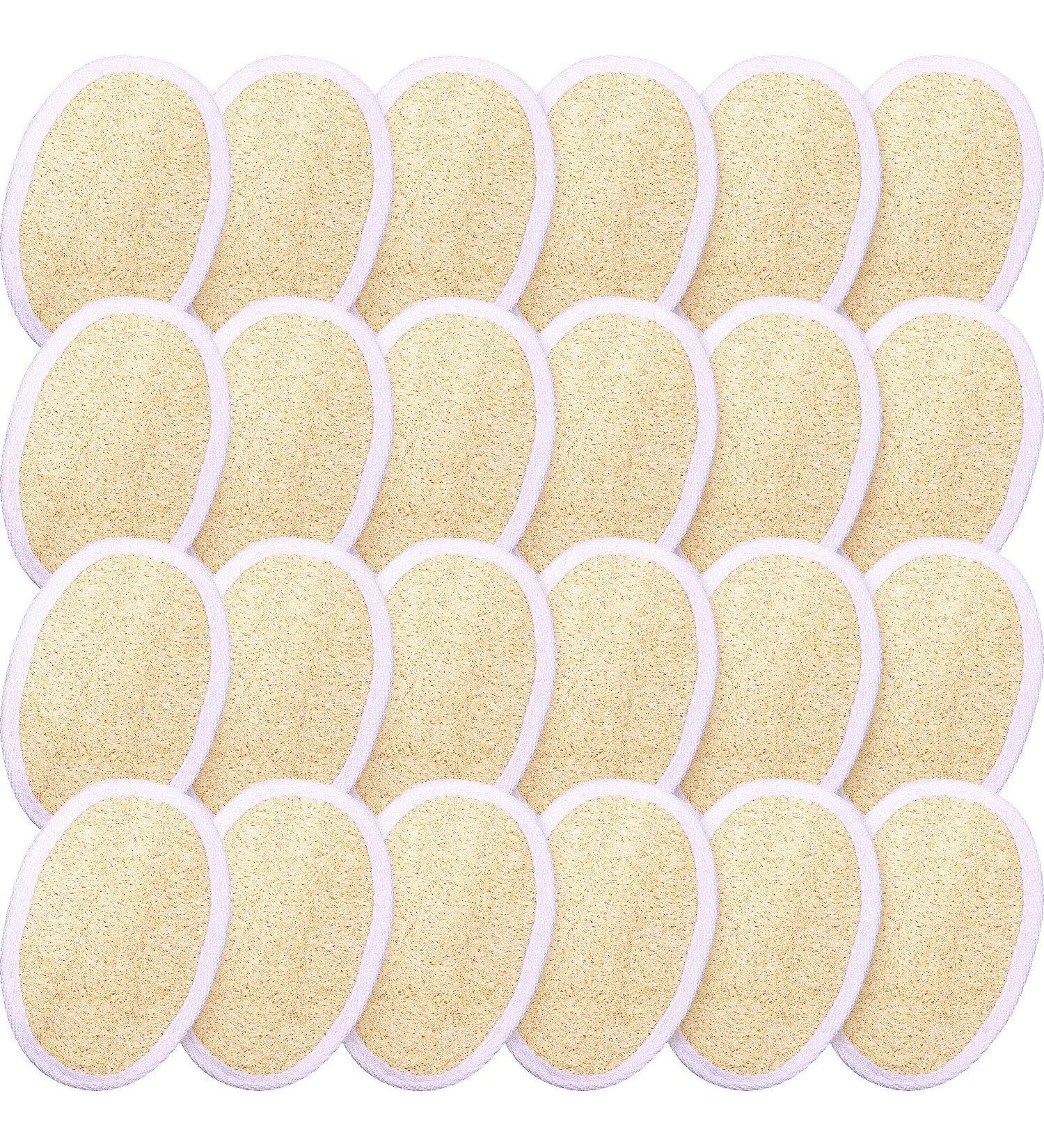 24-Piece Exfoliating Loofah Pad Set for Shower & Spa - Natural Body Scrubber Brush for Men and Women - Buy Online on GoSupps.com