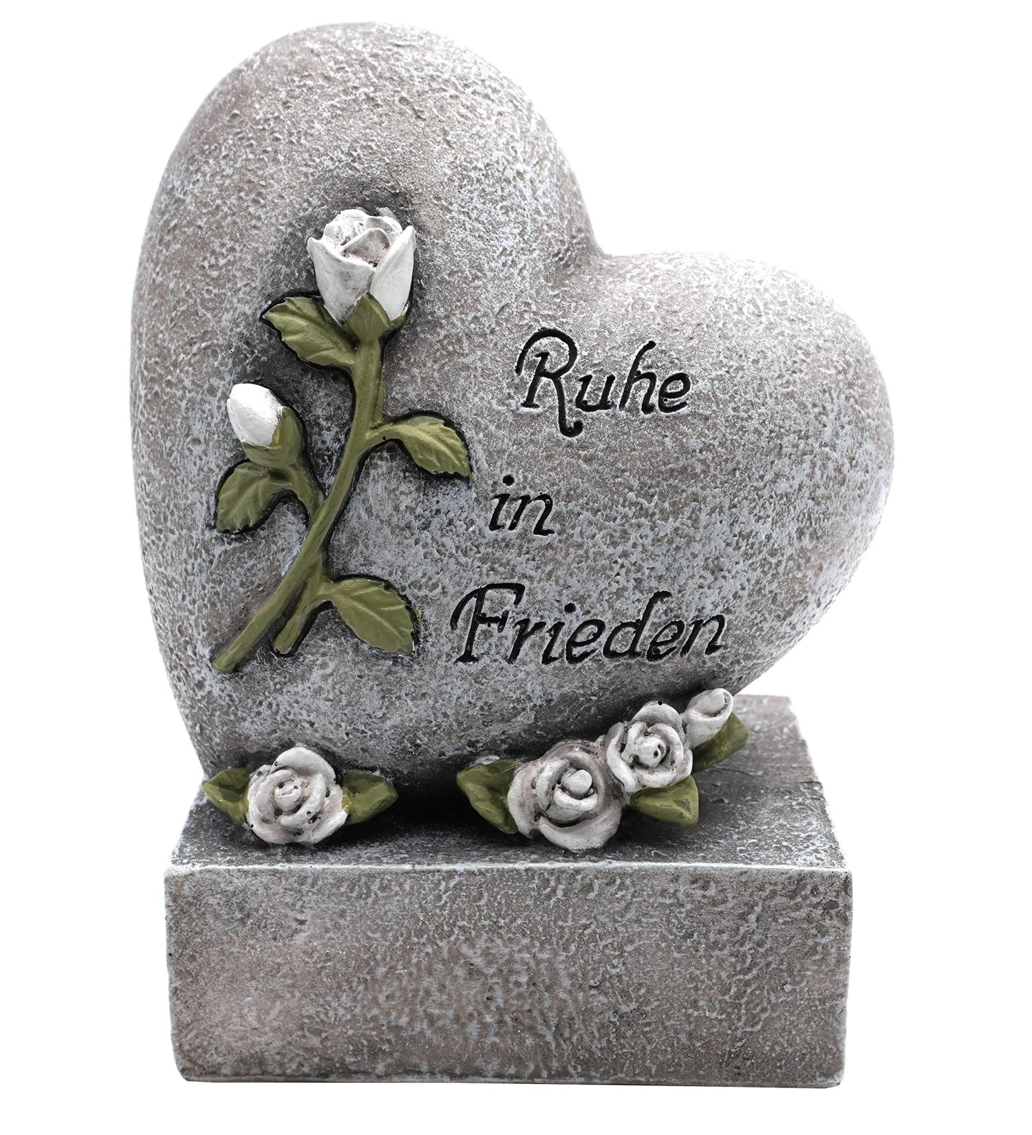 Anosta Heart on Base - Elegant Grave Decoration & Ornament (Grey/Rose) | International Shipping Available - Buy Online on GoSupps.com