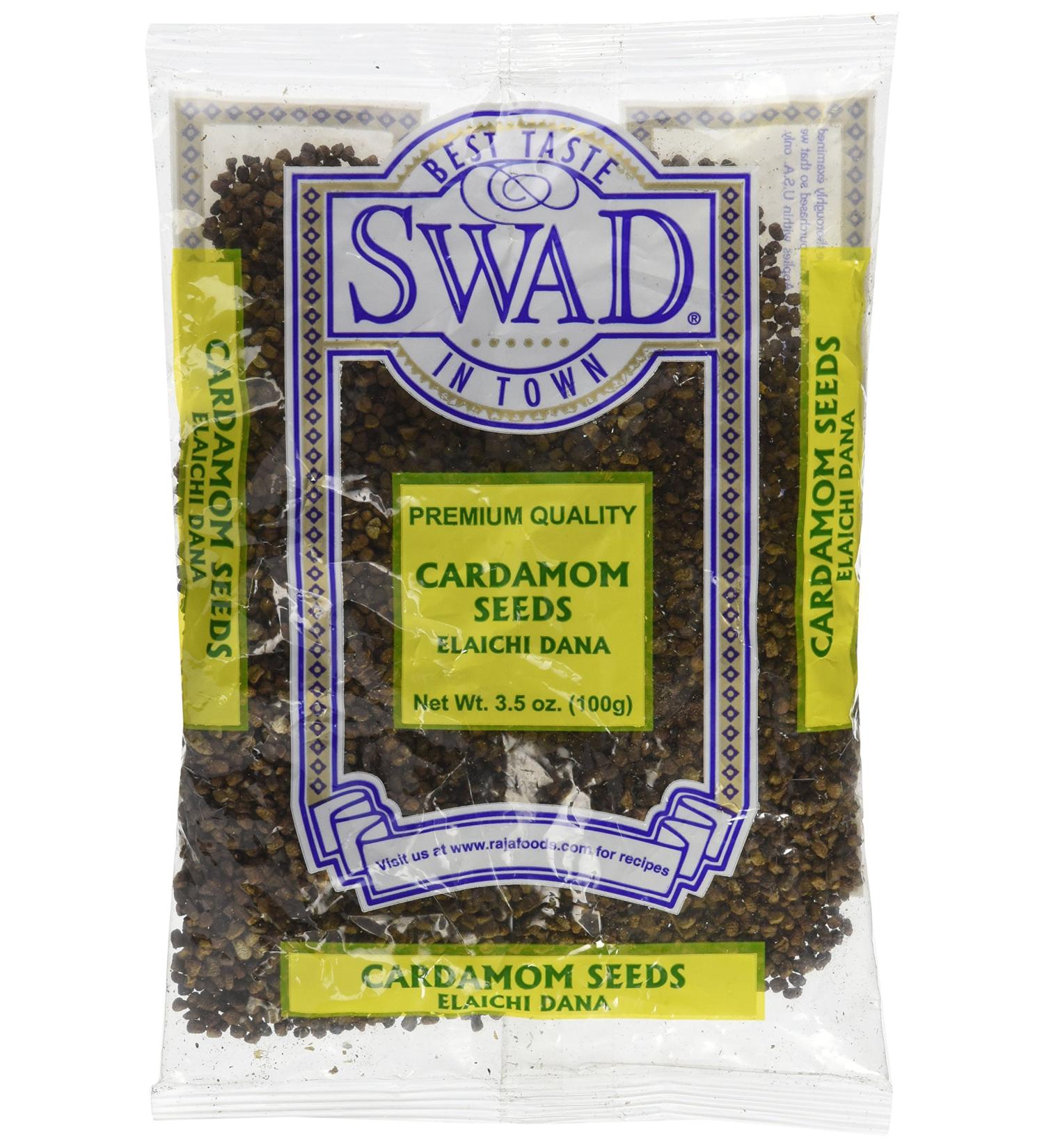 Swad Premium Quality Decorticated Cardamom Seeds (Elaichi Dana) 100g/3.5oz - Buy Online on GoSupps.com