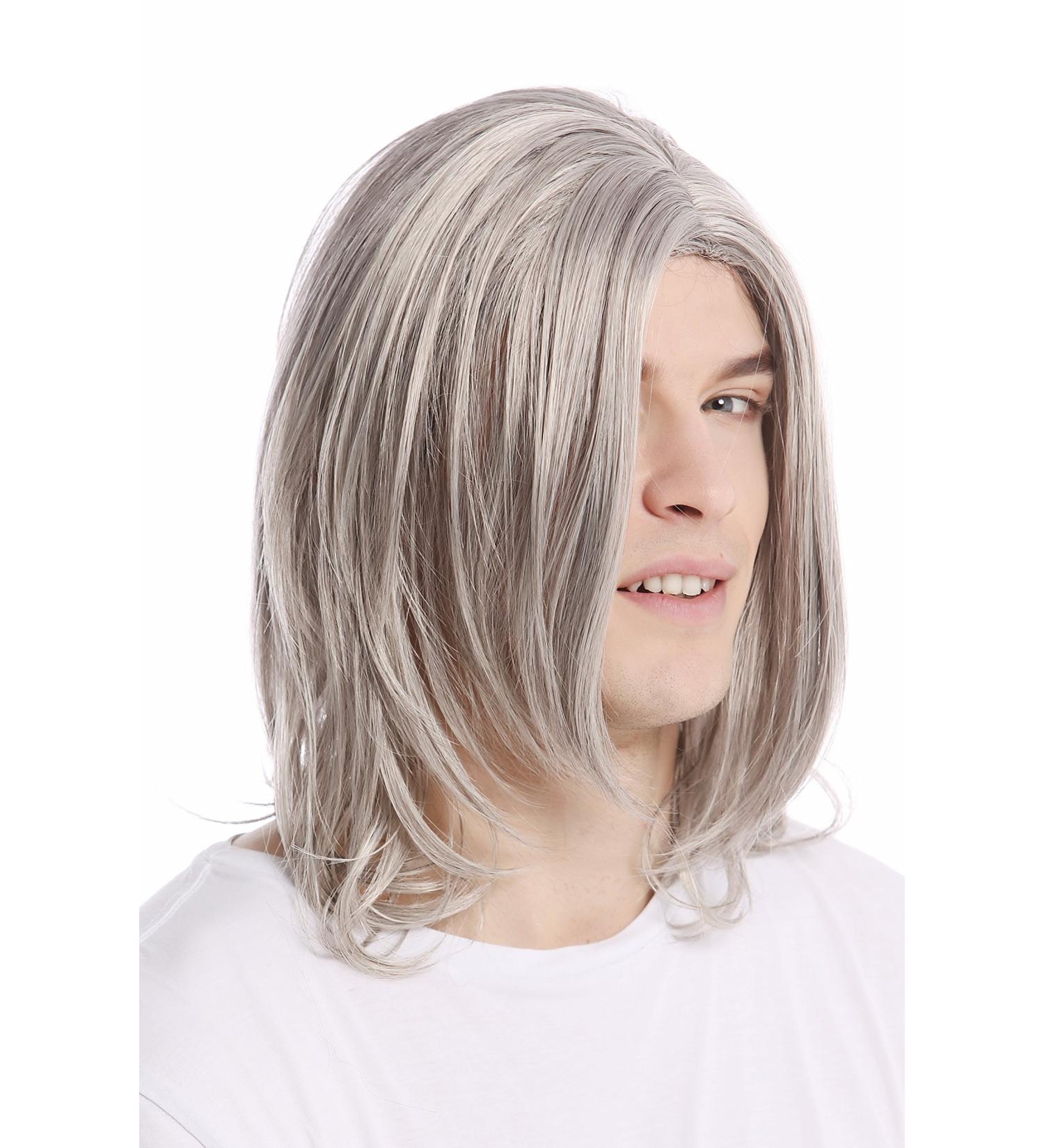 Buy WIG ME UP GFW891-51 Men's Long Straight Rockstar Wig - Cool Grey & Black Middle Parting Perfect for Stylish Look - Buy Online on GoSupps.com