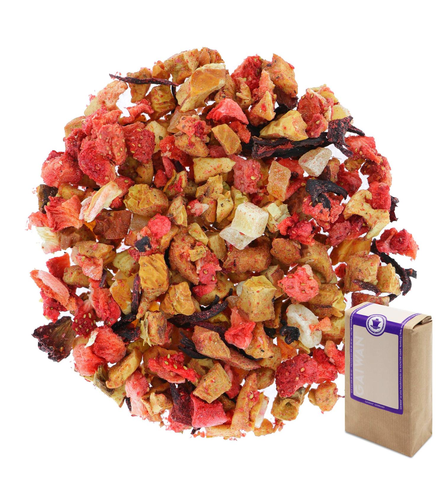 No. 1323: Fruit Tea Loose Leaf "Fruity Morning" - 100 g (3.5 oz) - GAIWAN Germany - Apple Pineapple Papaya Strawberry Hibiscus 100g - Buy Online on GoSupps.com