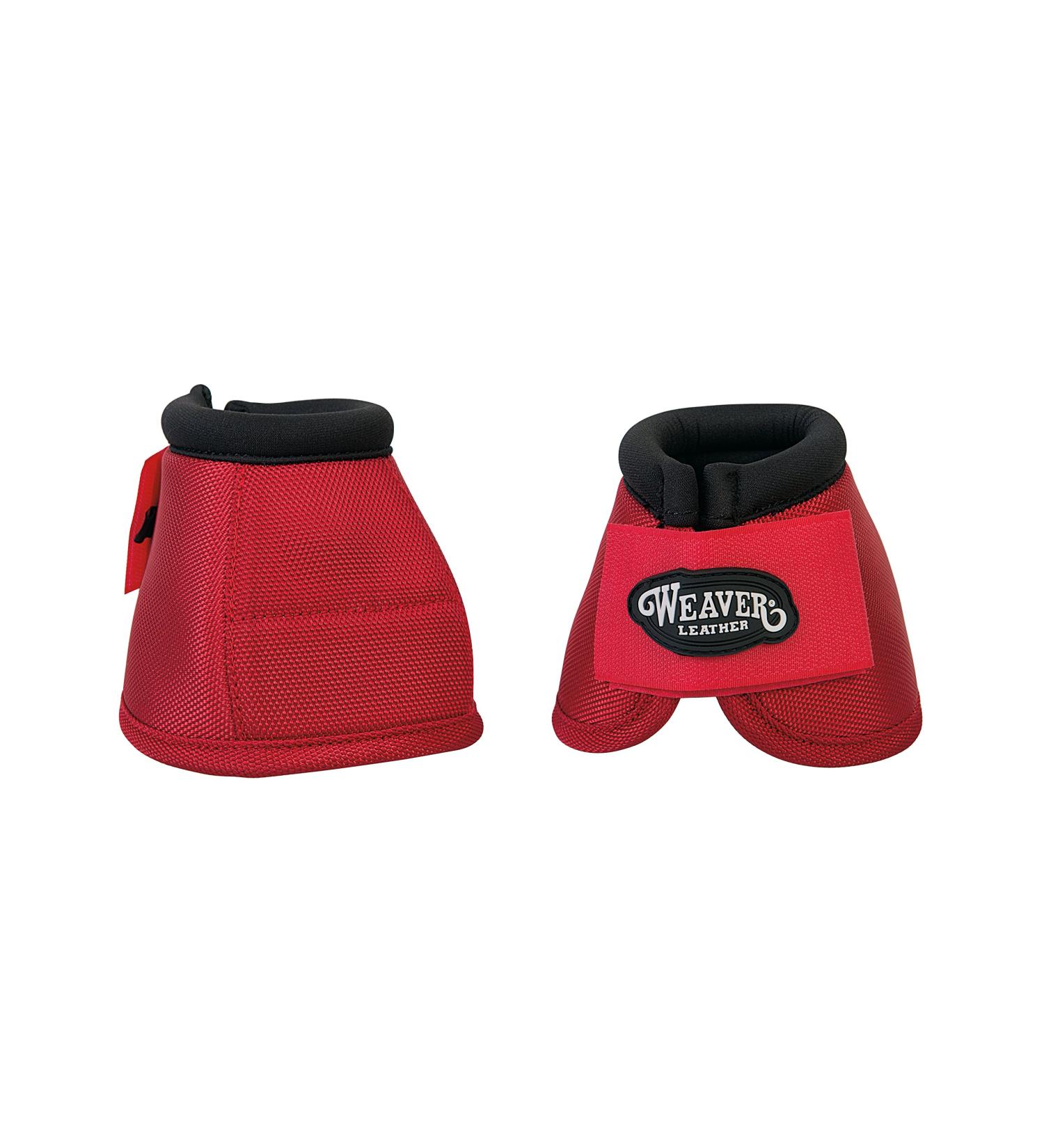Weaver Leather bell boots without turning L red