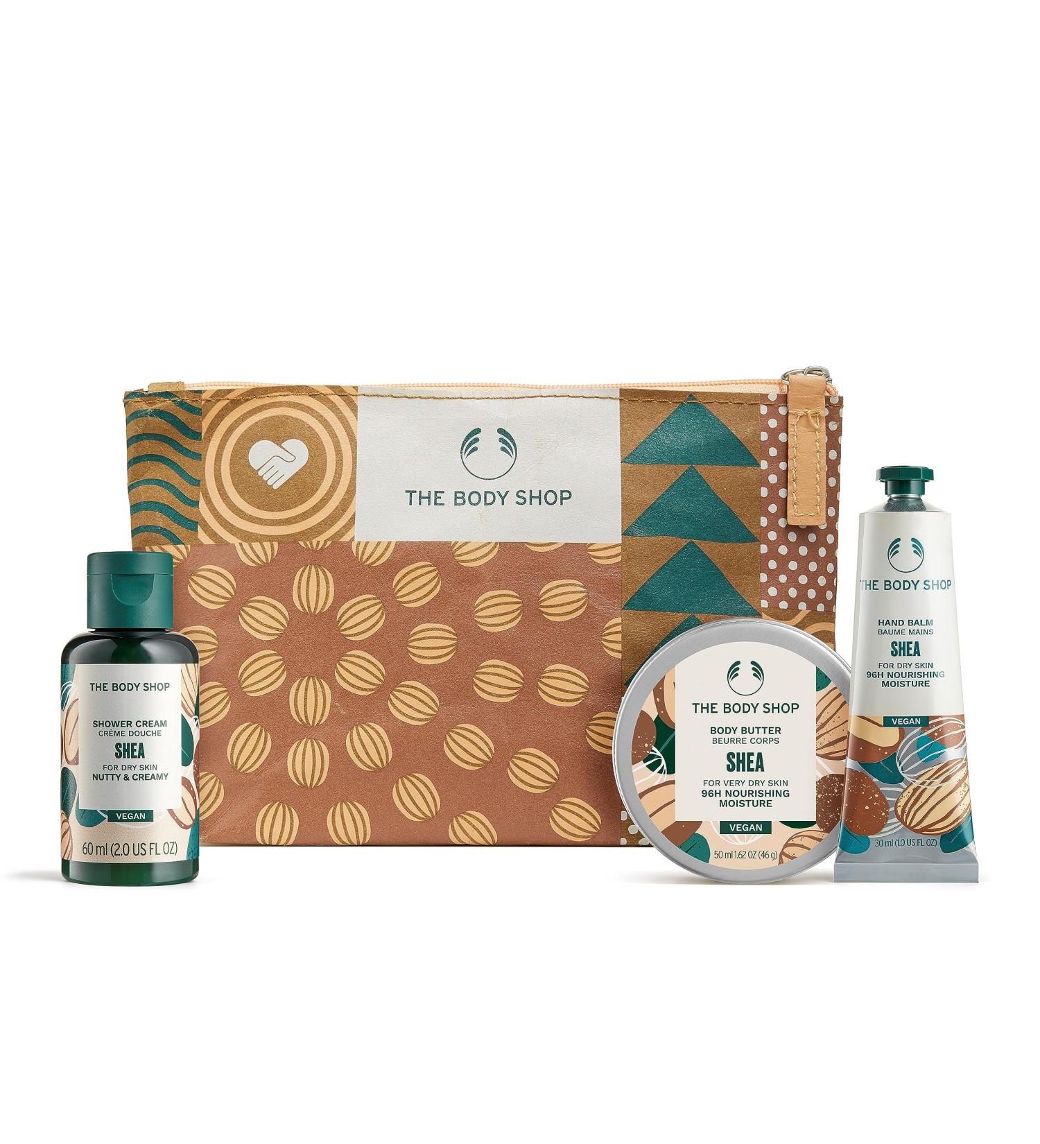 Shop The Body Shop Nutty & Nourishing Shea Mini Body Care Gift Set | Vegan 3-Piece Holiday Set - International Shipping Available - Buy Online on GoSupps.com