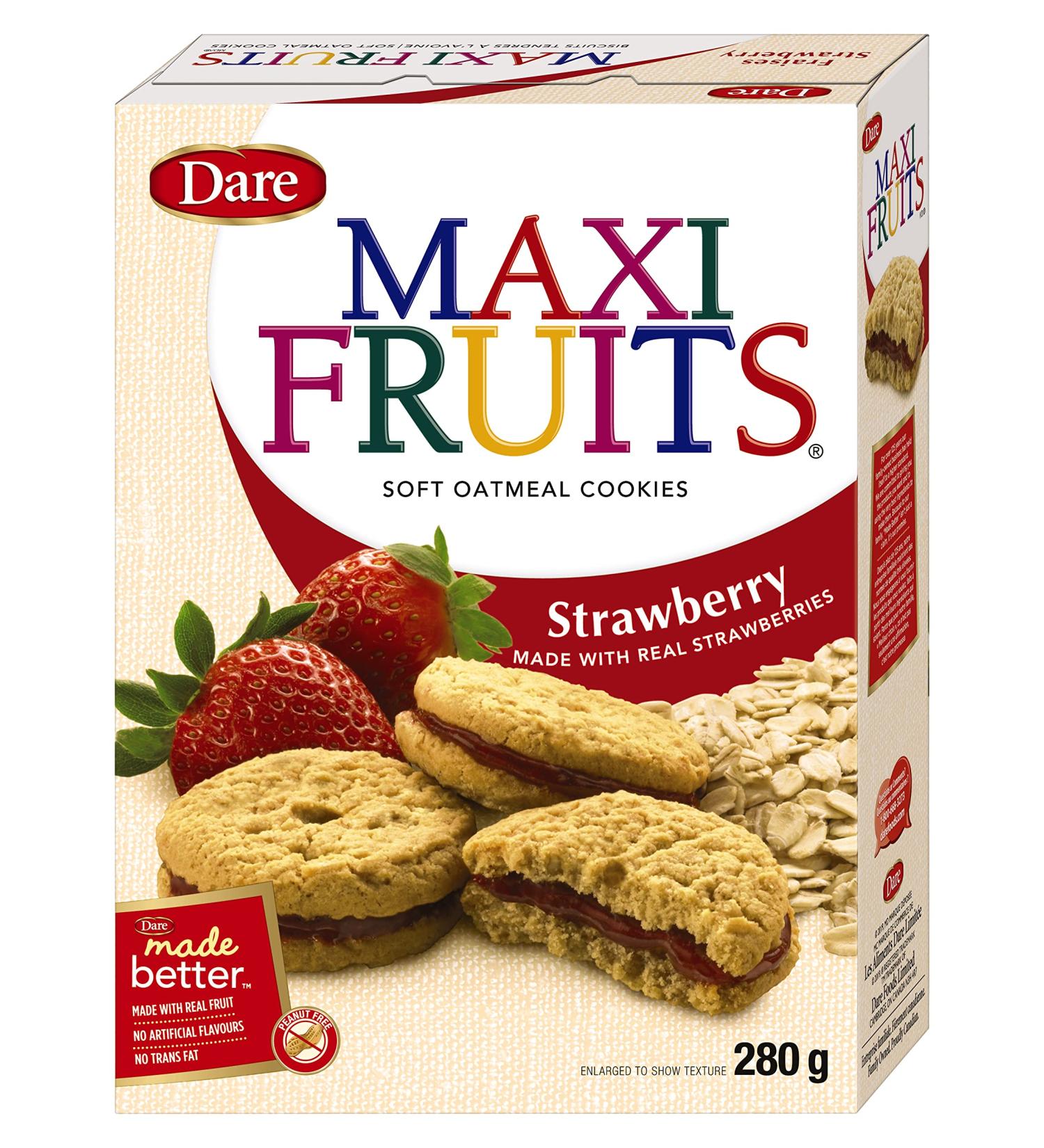 Maxi Fruits Strawberry - Soft Oatmeal Cookies with Real Fruit Filling for a Great Snack 280g - Buy Online on GoSupps.com