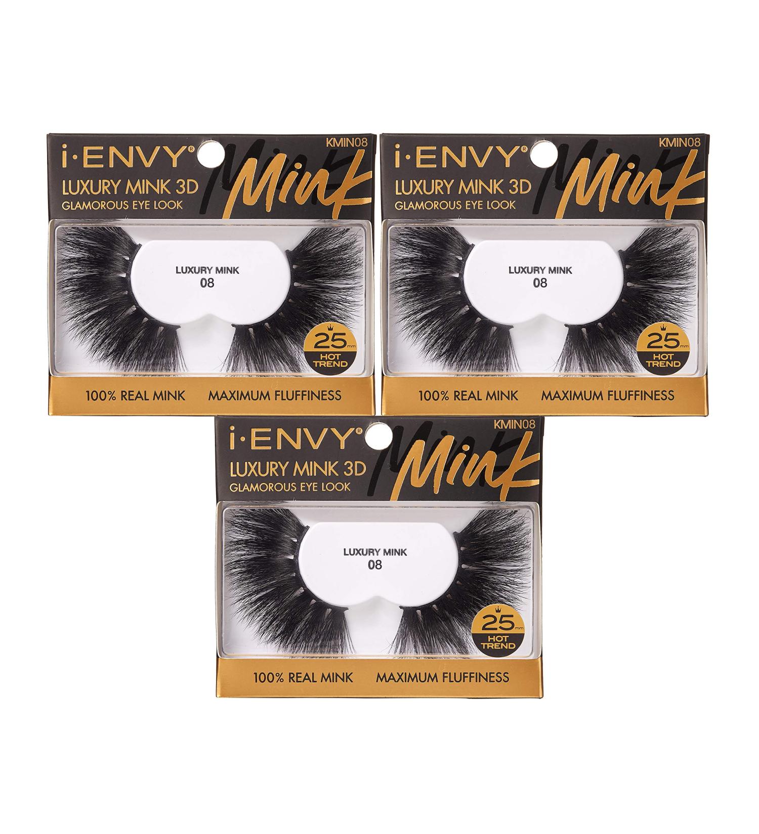 i-ENVY Luxury Mink Collection | 3-Pack 100% Real Mink False Eyelashes for Glamorous Eye Look & Maximum Fluffiness - Shop Internationally - Buy Online on GoSupps.com