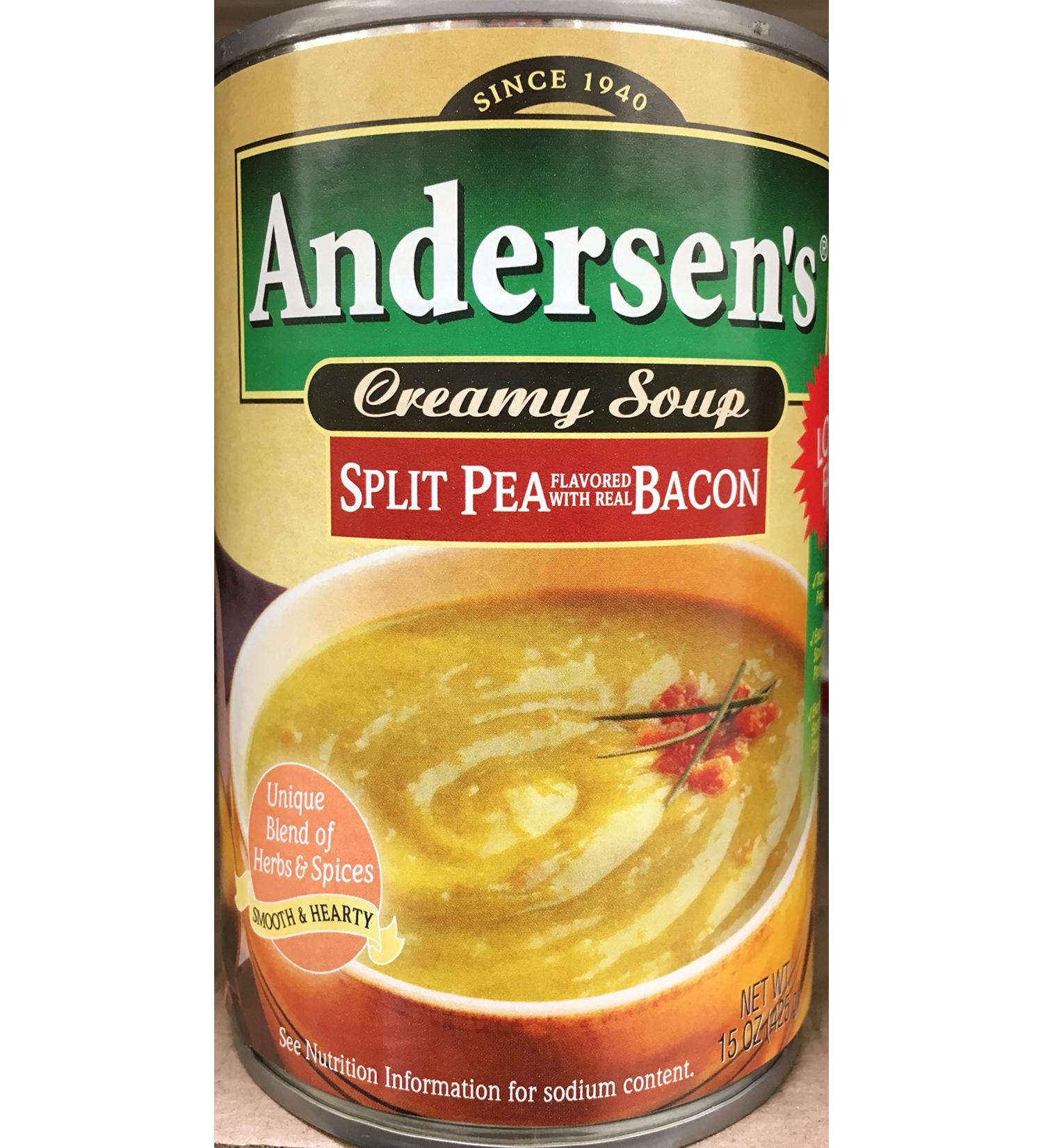 Andersen's Split Pea with Bacon Soup 15oz. Can - Pack of 4 - Buy Online on GoSupps.com