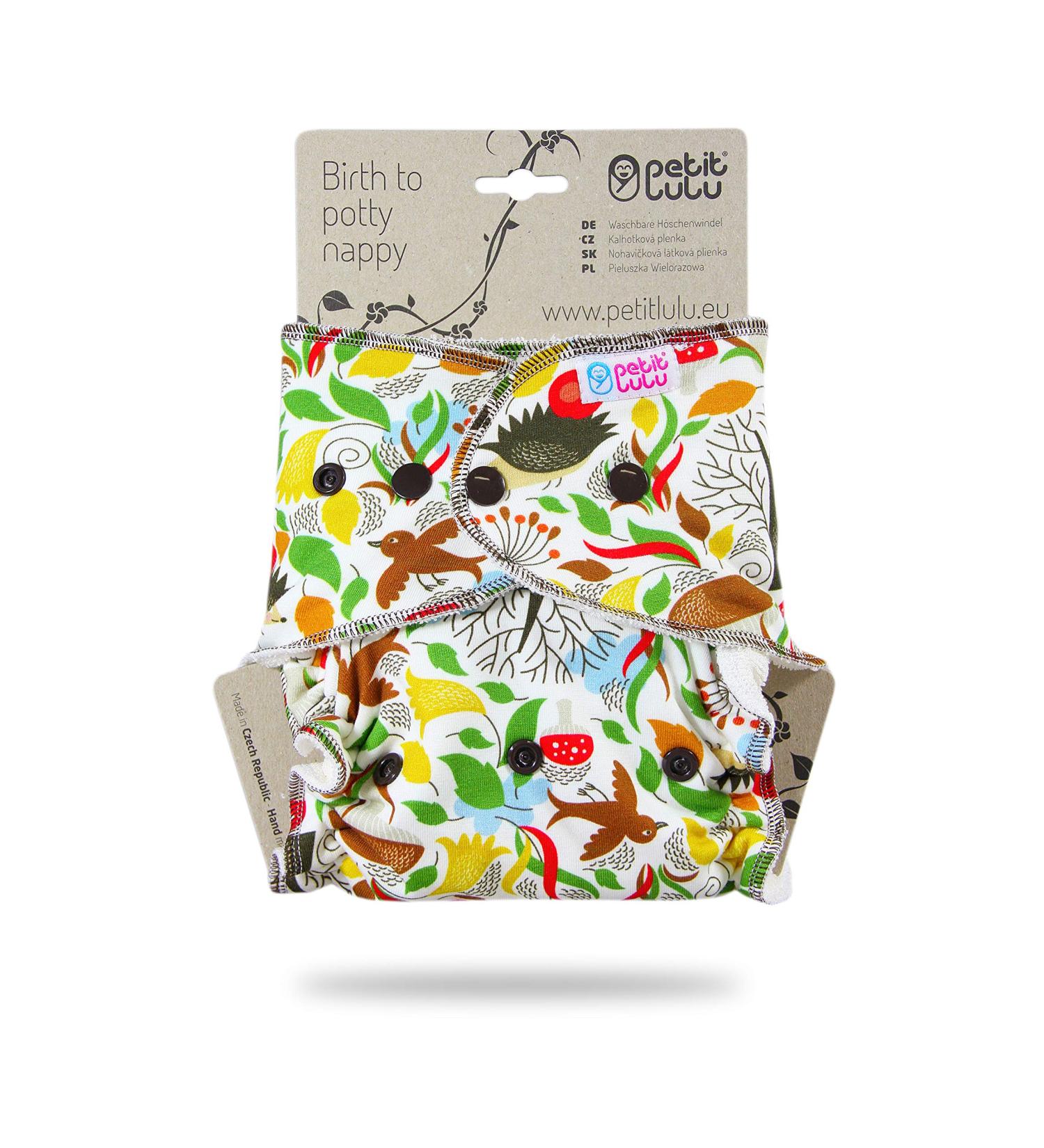 Petit Lulu Bamboo Maxi-Night Diaper - Reusable & Washable Fitted Snaps | Eco-Friendly Made in Europe (Hedgehog in Autumn) - International Shipping Available - Buy Online on GoSupps.com