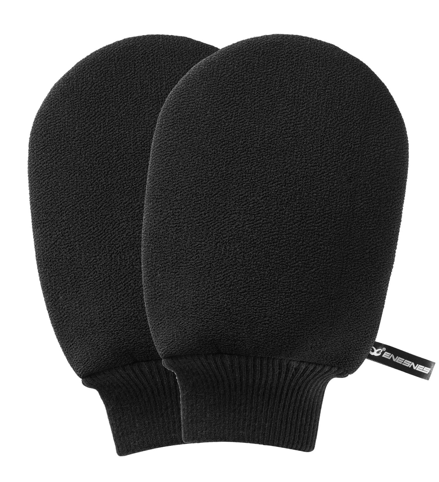 Thickened Exfoliating Glove for Shower - 2 Pack Black Exfoliating Body Scrubber - Dead Skin Remover and Exfoliator - Great for Spray Tan Removal - Korean Mitt for Keratosis Pilaris - Buy Online on GoSupps.com