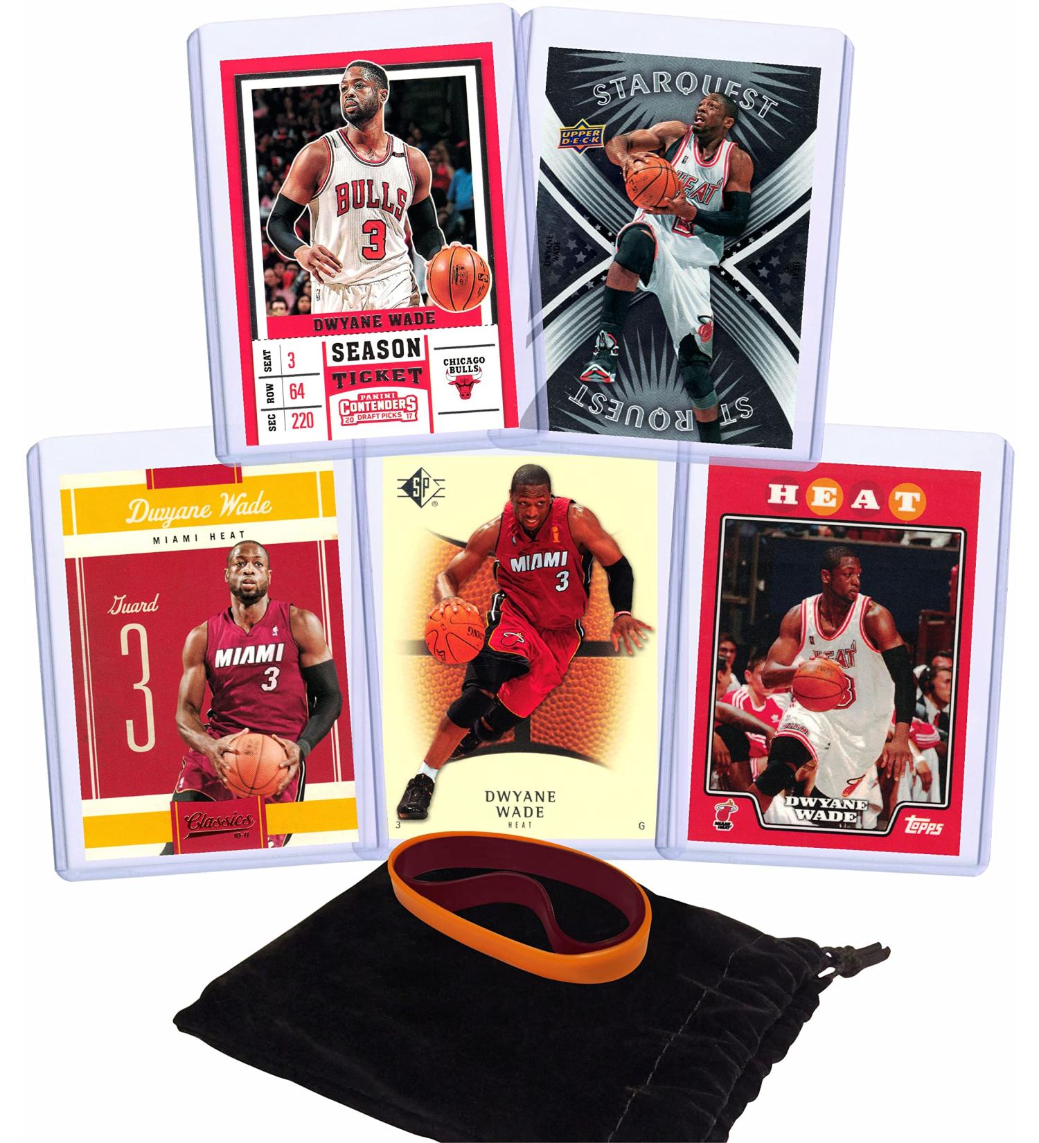 Dwyane Wade Basketball Cards Assorted Bundle - Miami Heat Chicago Bulls Trading Card Gift Pack (5 Cards) - Buy Online on GoSupps.com