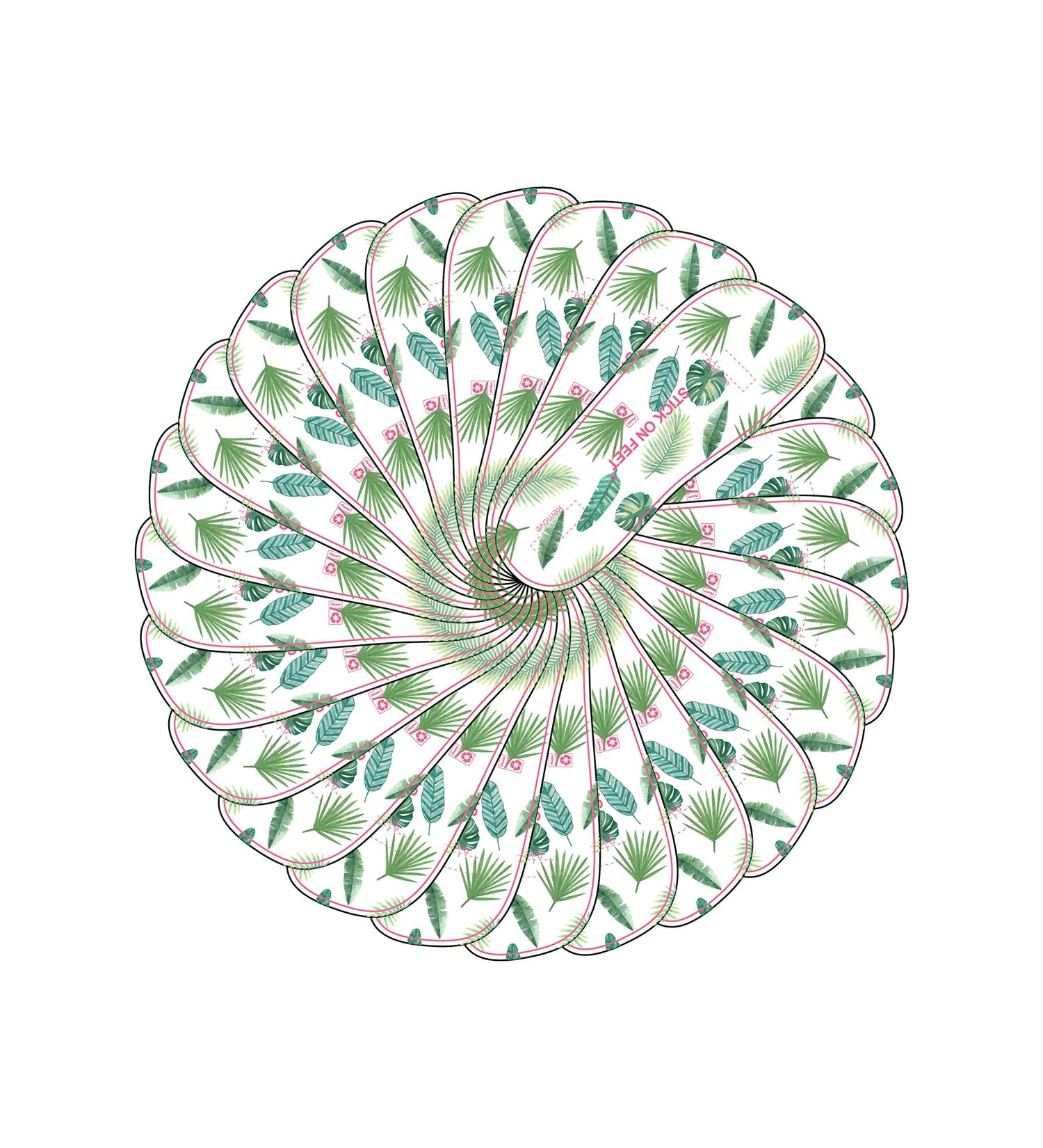 120 Feet Disposable Stick on Feet Pads for Sunless Airbrush Spray Tanning - Palm Leaf Pattern - Buy Online on GoSupps.com