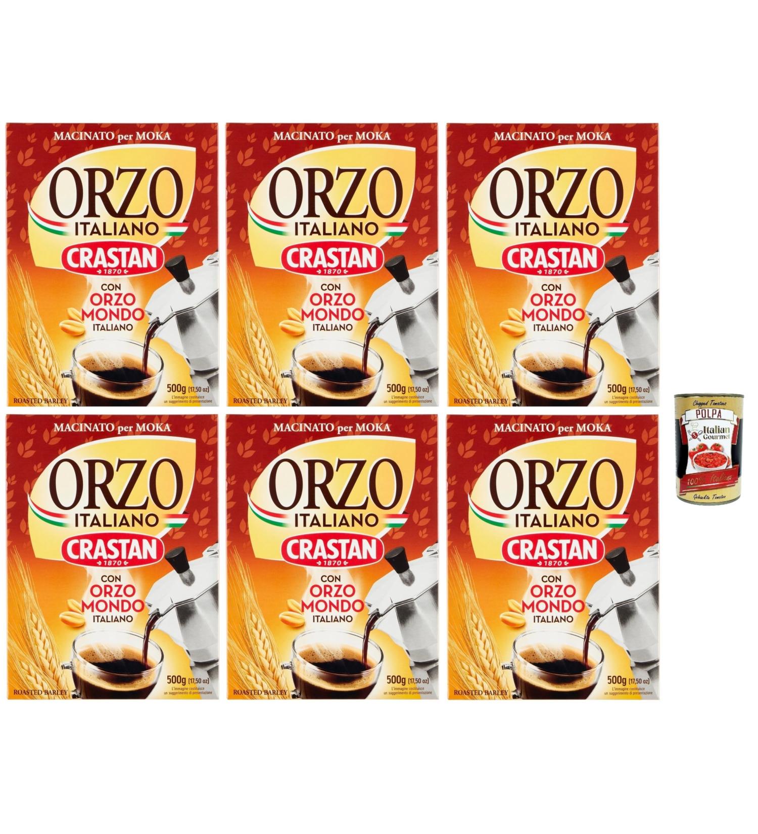 Crastan - Orzo Tostato Macinato Speciale Per Moka Orge convient pour cafeti re Moka 6x 500g + Italian Gourmet polpa 400g - Buy Online on GoSupps.com