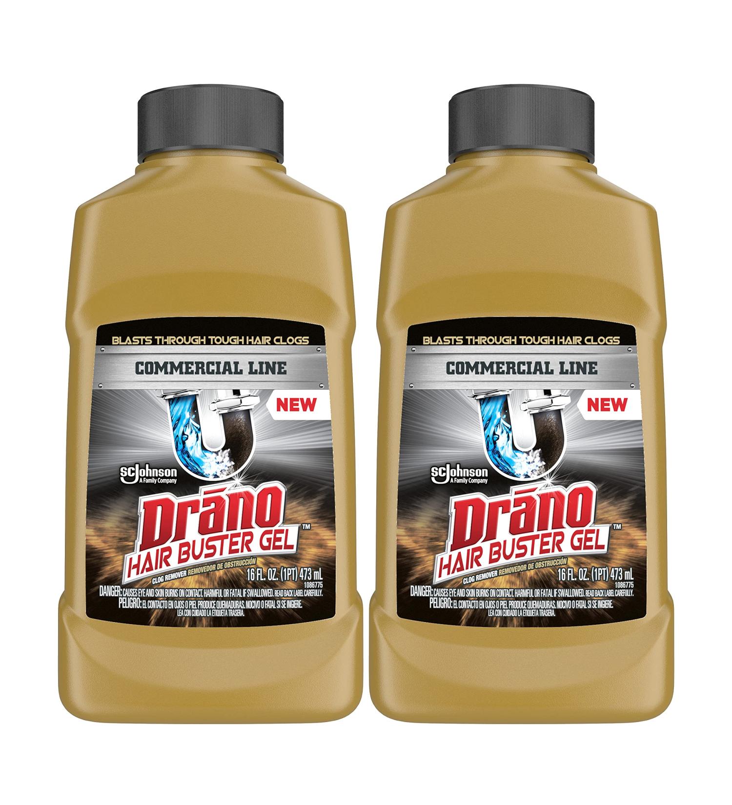 Drano Hair Buster Gel Commercial Line 16 oz - Pack of 2 | Powerful Clog Remover - Buy Online on GoSupps.com