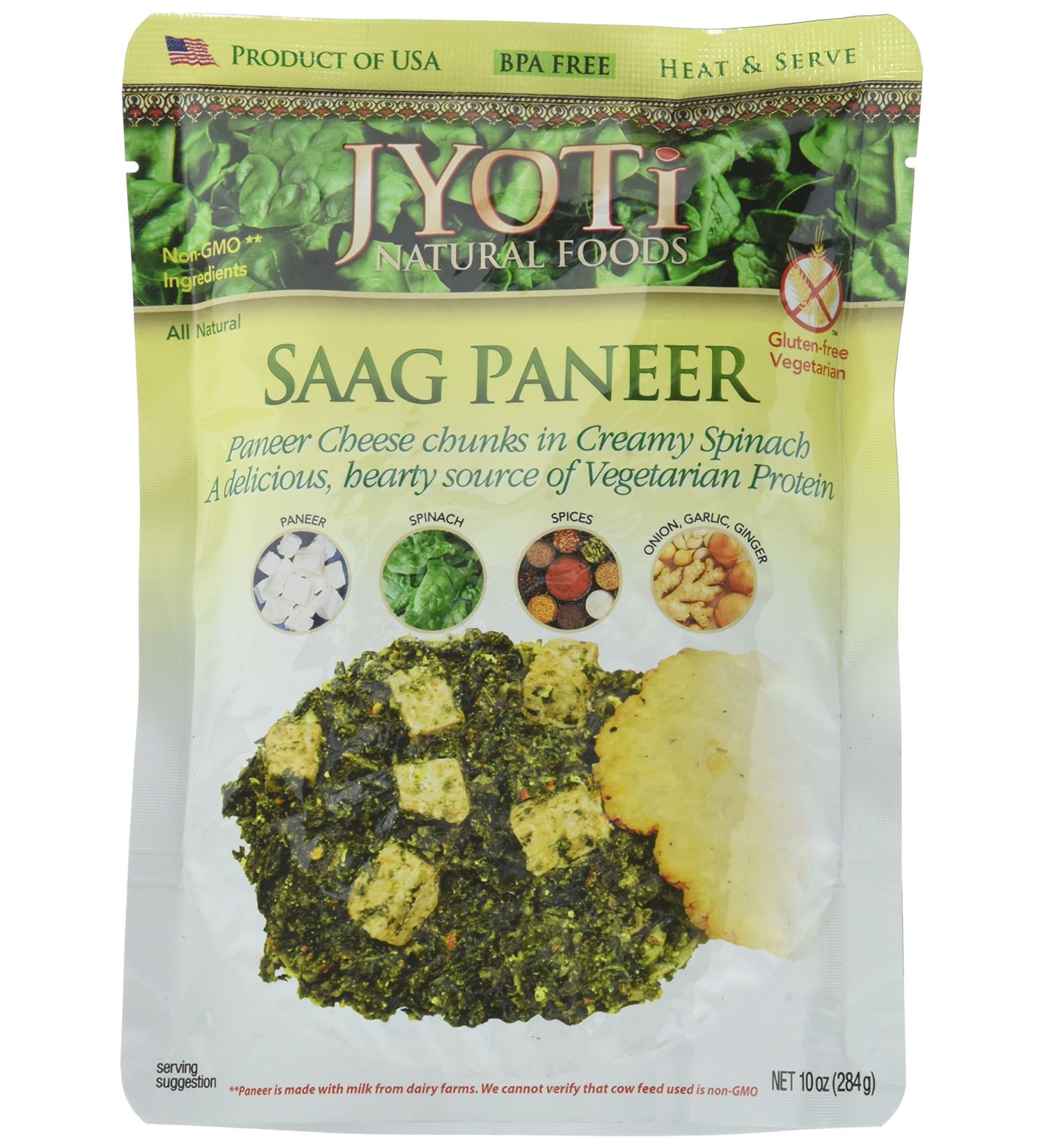 Jyoti Saag Paneer 10oz (Pack of 6) - Authentic Indian Spinach and Cheese Curry - Buy Online on GoSupps.com