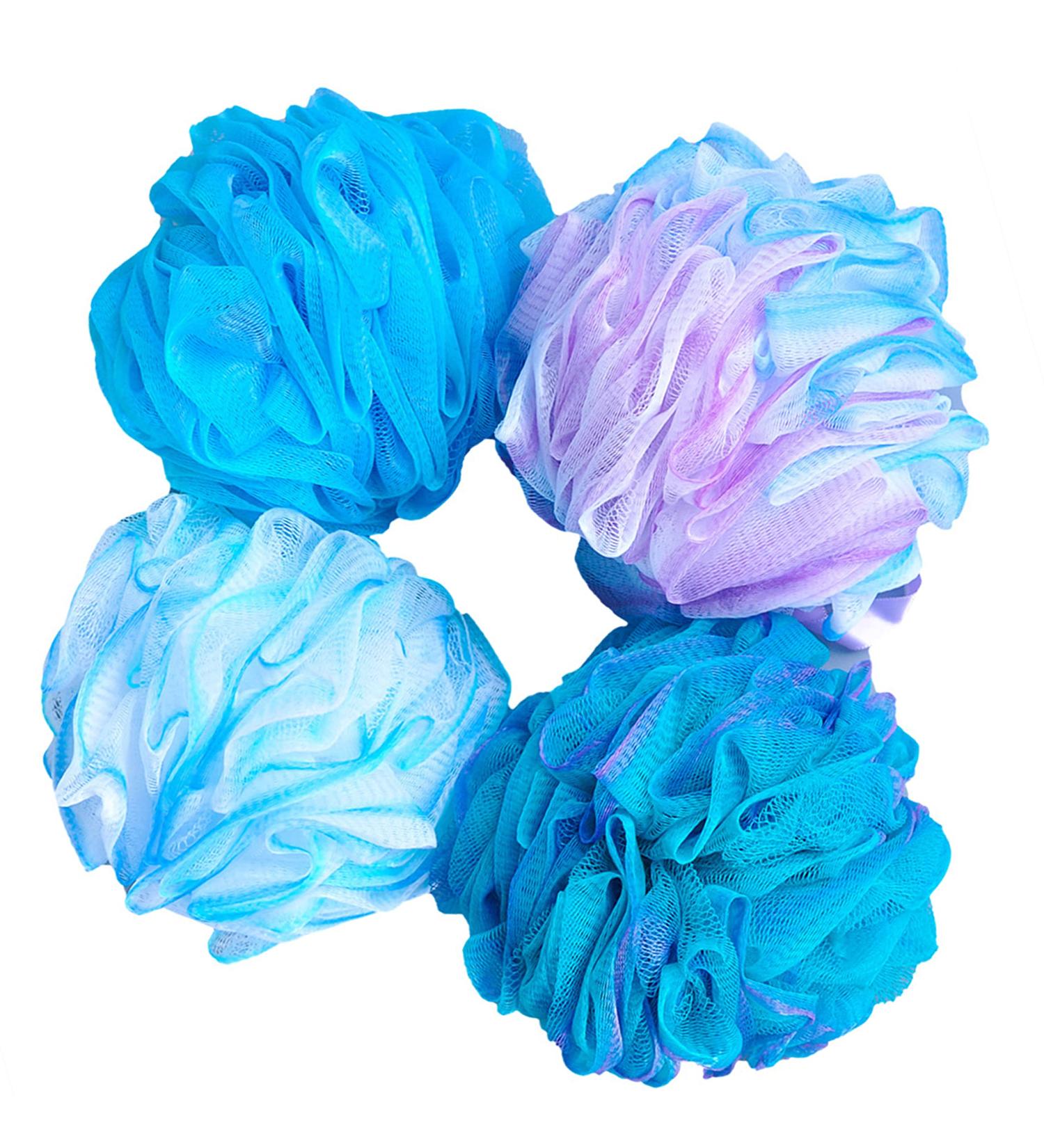 AOTENGDI 75g XL Bath Sponge Shower Loofahs - Exfoliating Scrubber for Men and Women - 4Pcs - Buy Online on GoSupps.com