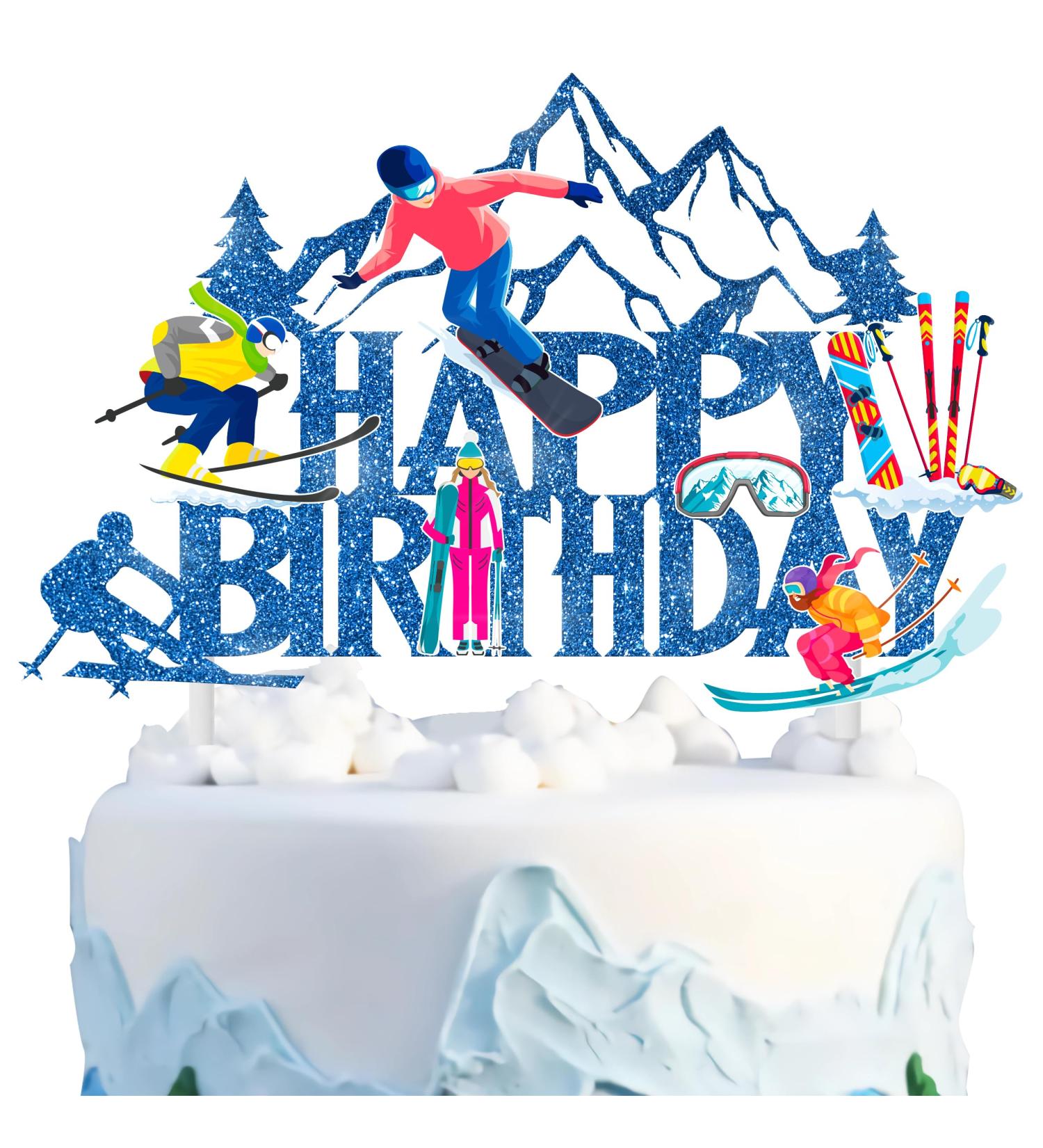 iPartyFun Skiing Theme Birthday Party Cake Topper - Buy Online on GoSupps.com