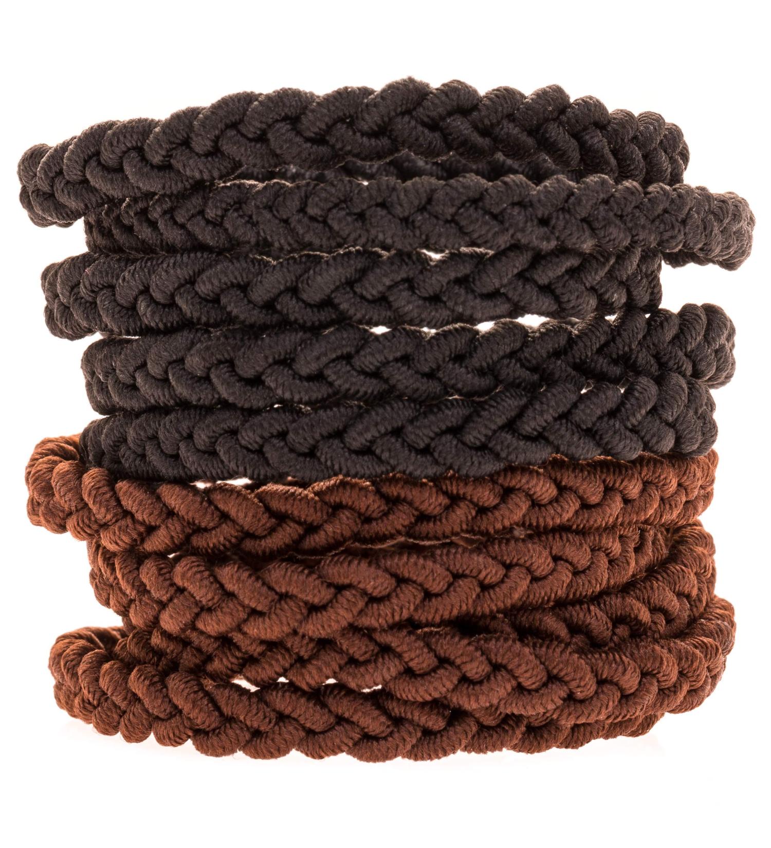 Braided Hair Ties 18 Pcs for Women & Men - Black and Brown - Buy Online on GoSupps.com