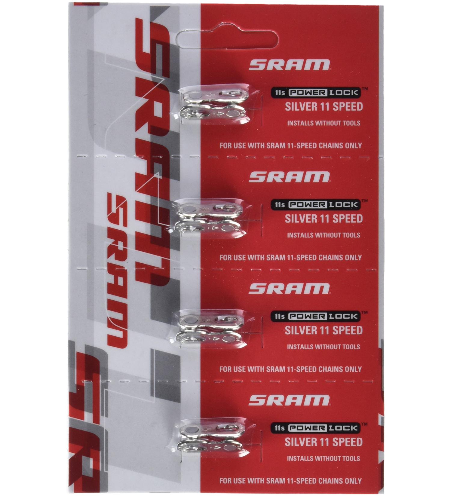 SRAM PowerLock Chain Connector 11-speed Silver Pack of 4 - Set of 4 Silver Connectors - Buy Online on GoSupps.com
