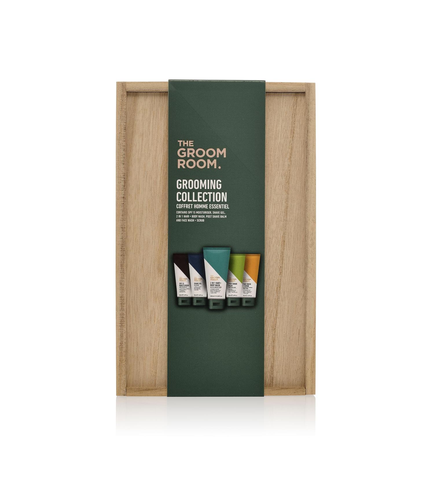The Groom Room Mens Grooming Gift Set Collection - Premium Christmas Toiletry Set with Hair and Body Wash Face Wash and Scrub Shaving Gel Moisturizer and Shave Balm