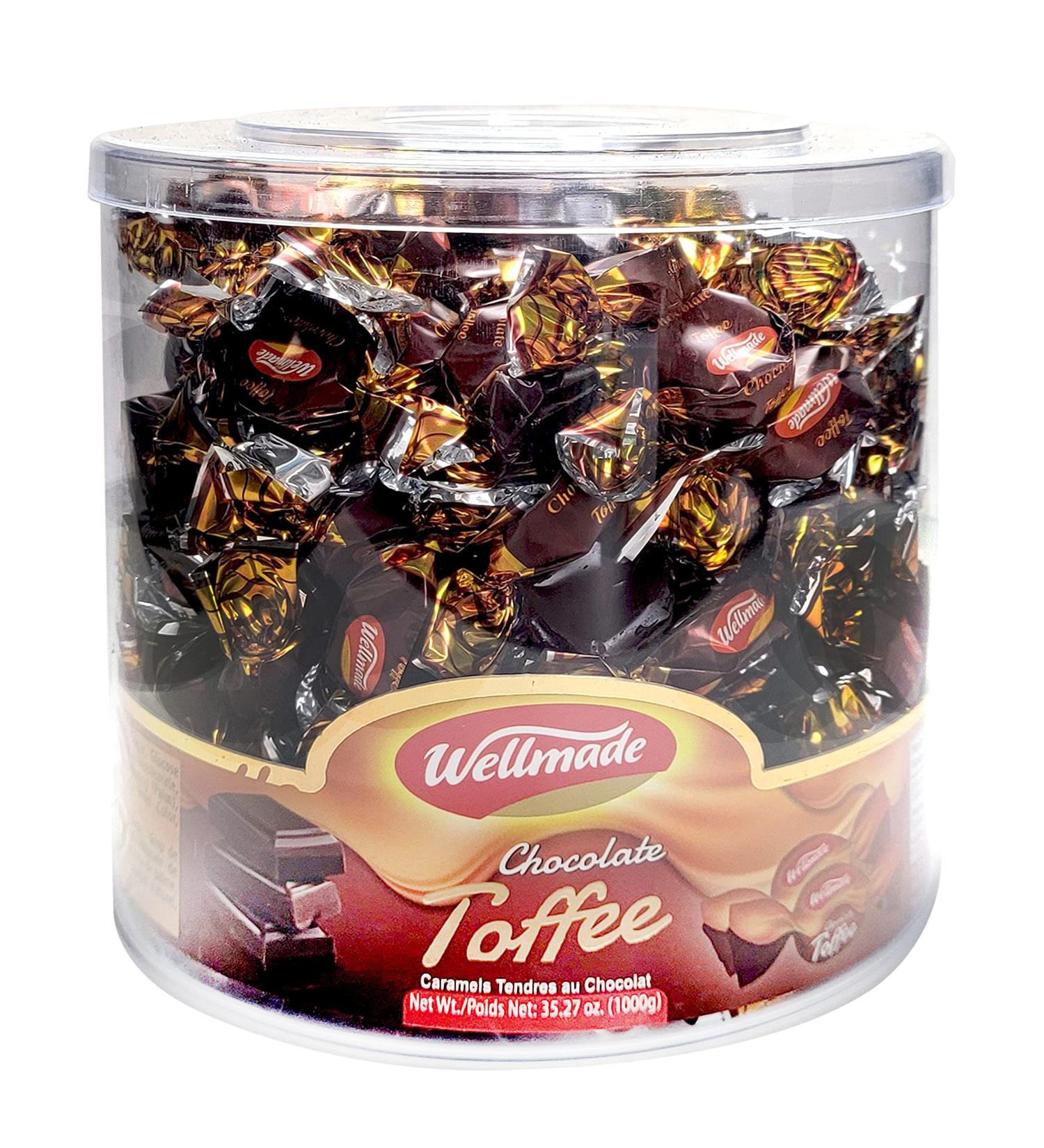 Wellmade Chocolate Caramel Toffee Candy Chews | Soft Creamy Toffee | Bulk 35.27 oz | Individually Foil Wrapped for Freshness - Buy Online on GoSupps.com
