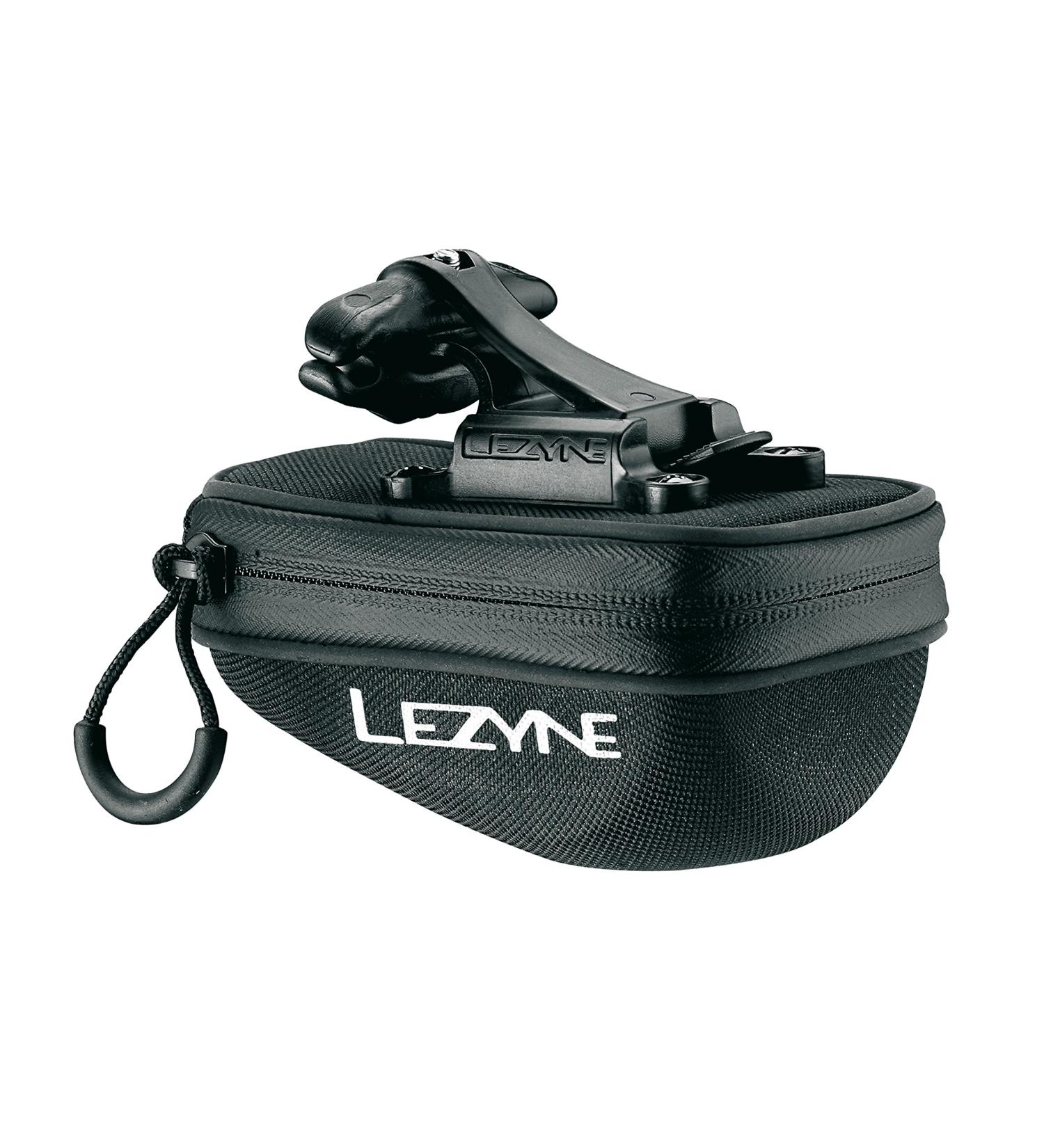 LEZYNE Pod Bicycle Caddy Quick Release Saddle Bag, Lightweight, QR Mounting System, Compact, Water Resistant, Easy Access Bike Caddy Medium Black