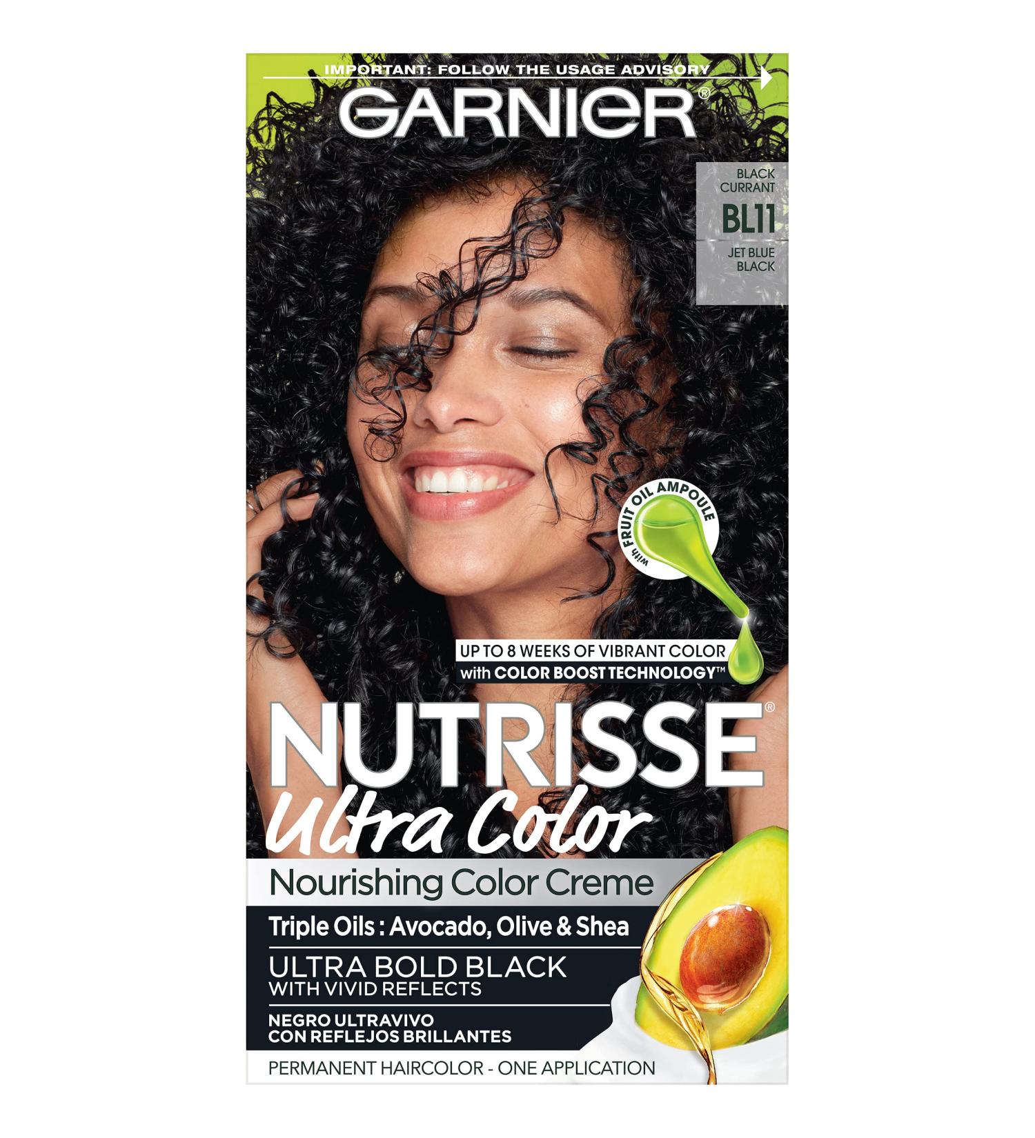 Garnier Nutrisse Ultra Color BL11 Jet Blue Black Hair Dye - Nourishing Creme, Permanent Color - 1 Count - Buy Online on GoSupps.com