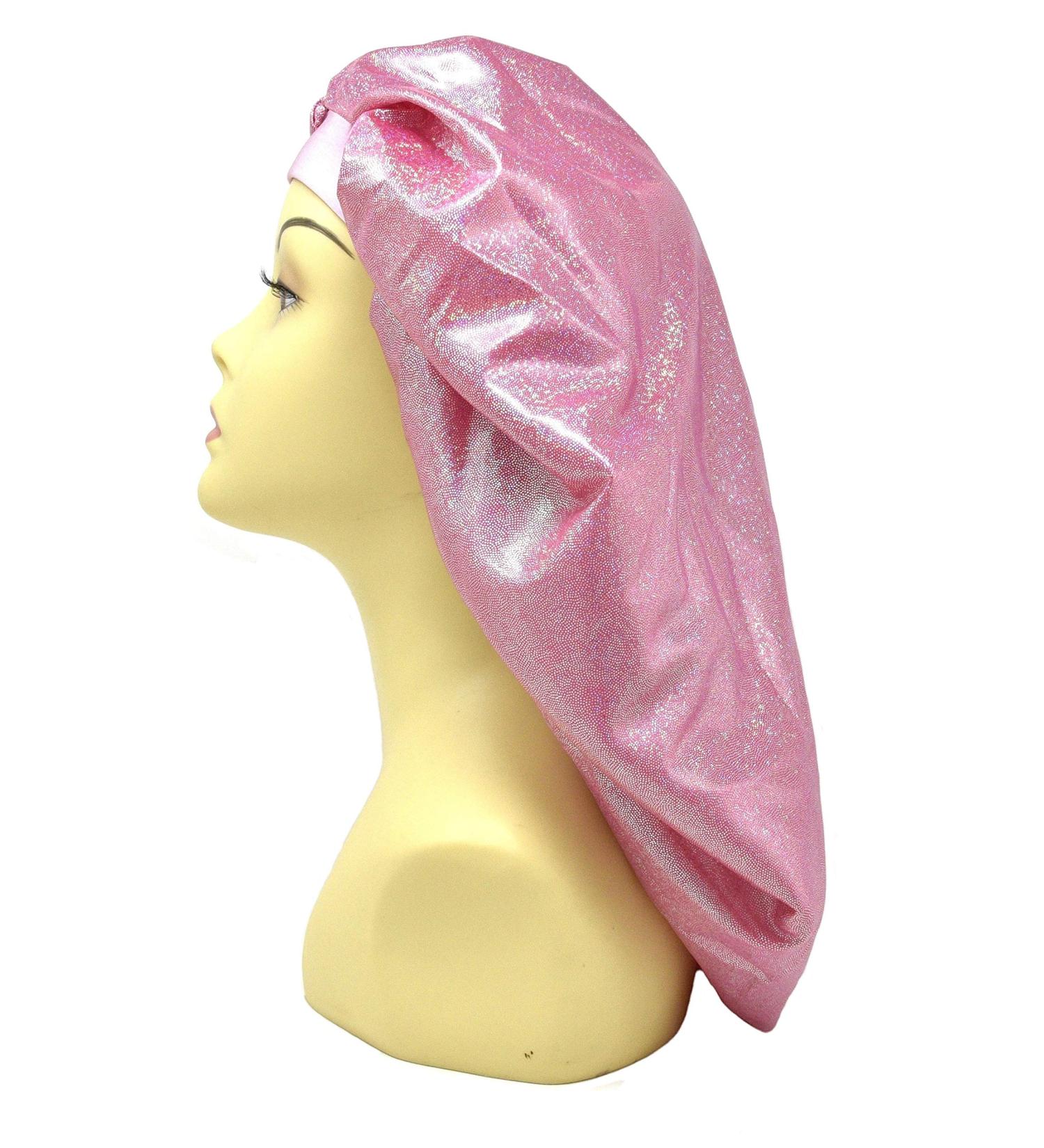 Holographic Extra Jumbo Nightcap Twinkle Deluxe - Pink Hot Pink Sleep Cap Bonnet Hat - Buy Online on GoSupps.com