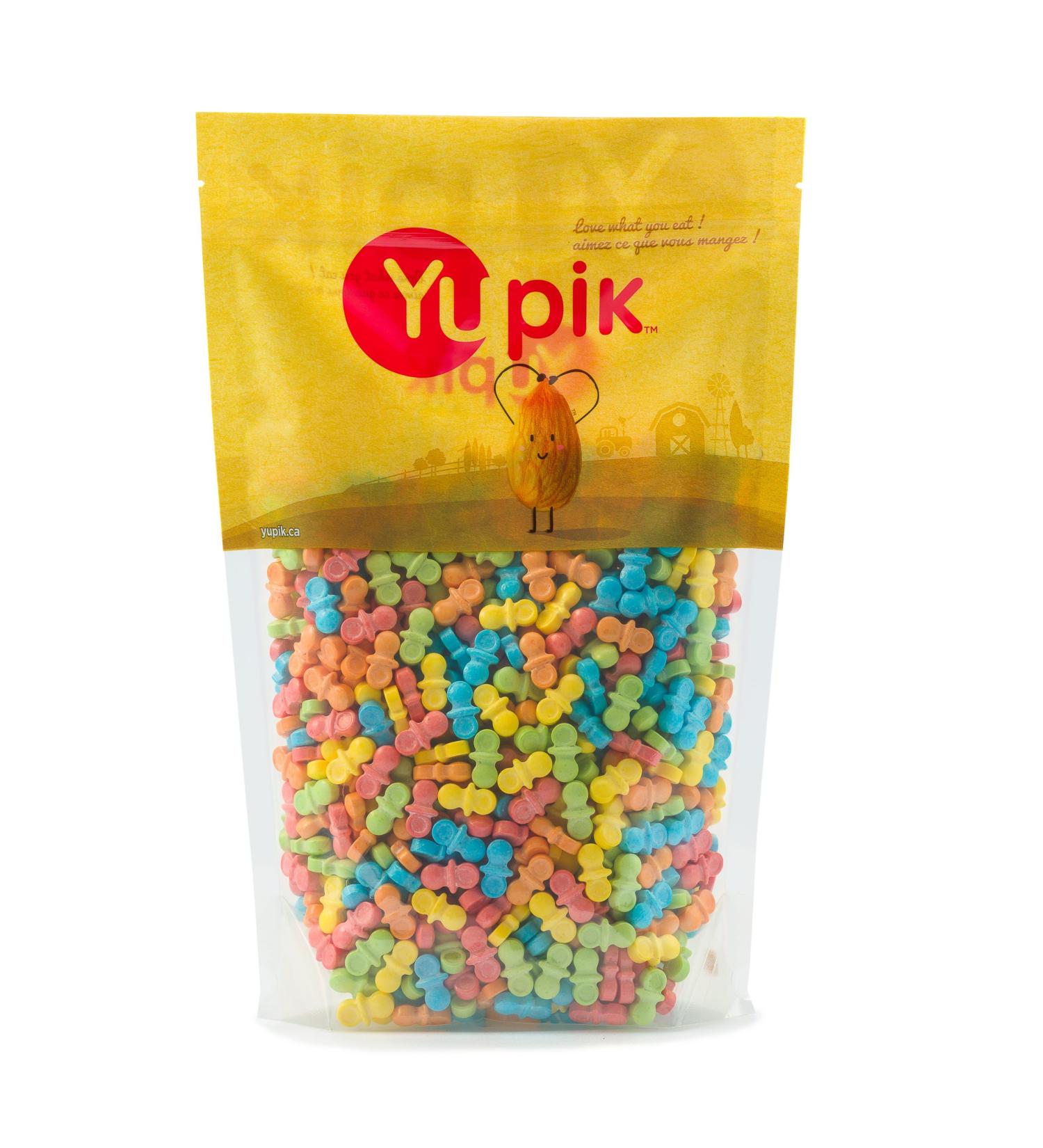 Yupik Baby Pacifier Pressed Candies 1 kg 6 Count Kosher Gluten-Free Multicolored Fruity Flavors Dummy-Shaped Treats Candy Machine Refills Fun & Nostalgic Ideal for Gifting & Halloween - Buy Online on GoSupps.com