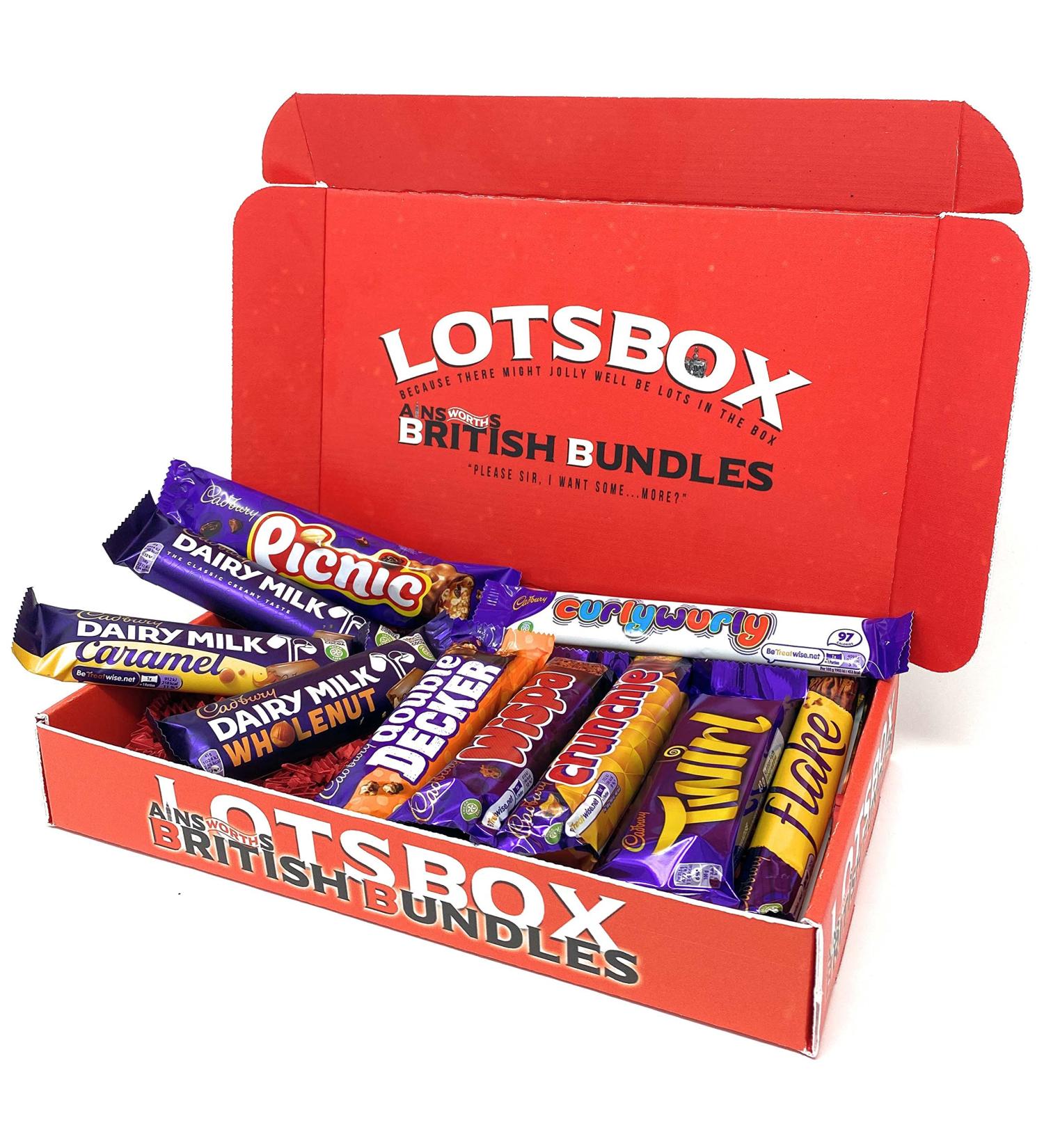 British Chocolate Bars Box - Bundle with 10 UK Chocolate Bars including Crunchie Curly Wurly Flake Dairy Milk Chocolate Bar and 6 other British Full Size Chocolate Bars - Great British Candy 410g - Buy Online on GoSupps.com