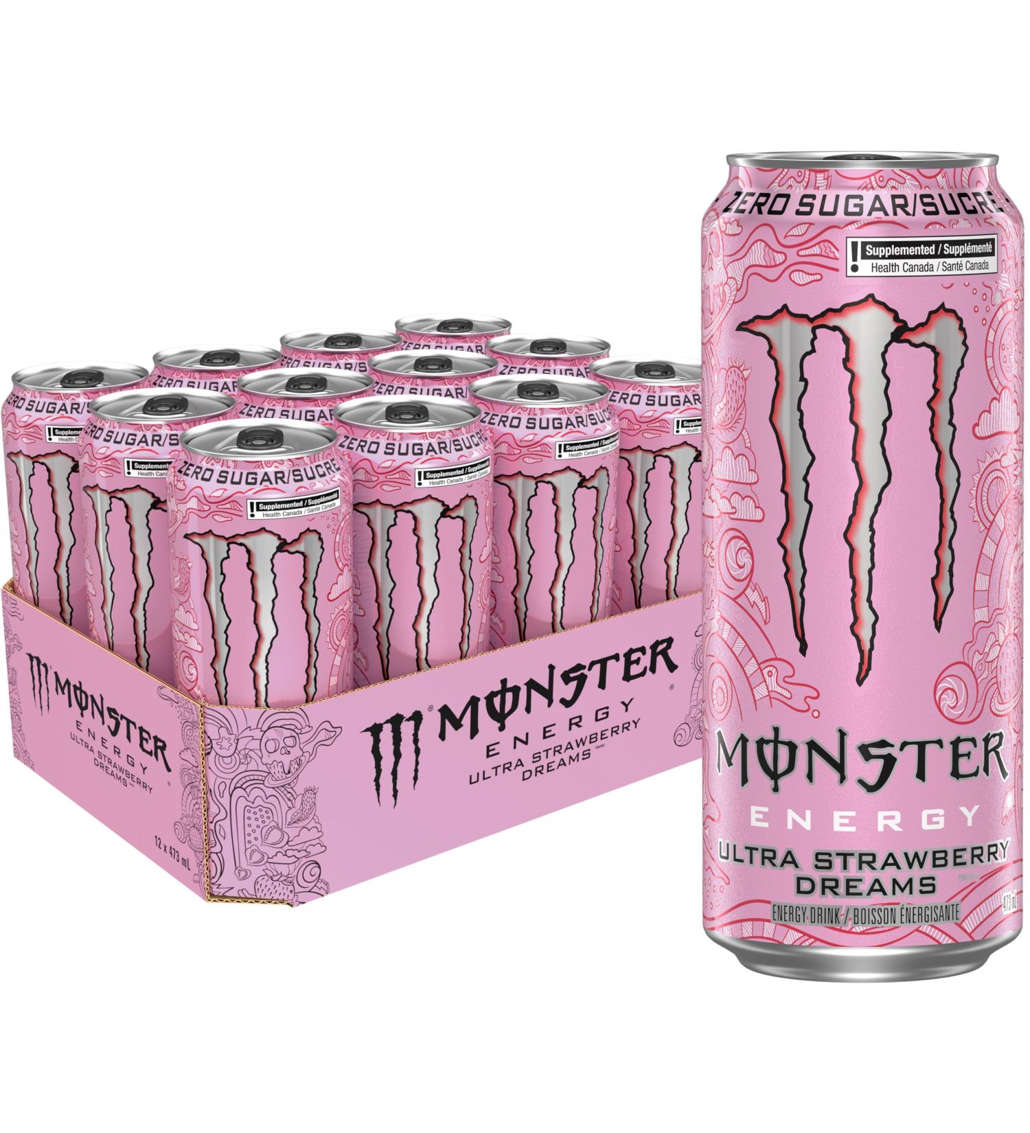 MONSTER ENERGY Ultra Strawberry Dreams 473mL Cans Pack of 12 DRINK - Buy Online on GoSupps.com