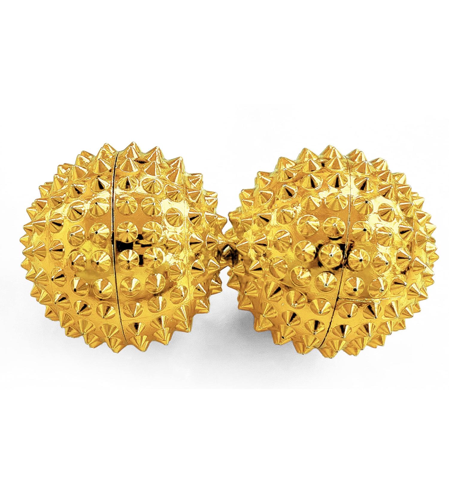 2x DBT Skills Hedgehog Ball | Magnetic Acupressure Stress Relief Ball - Gold 32mm for Tension Relief Massage Mobility & Focus - Buy Online on GoSupps.com