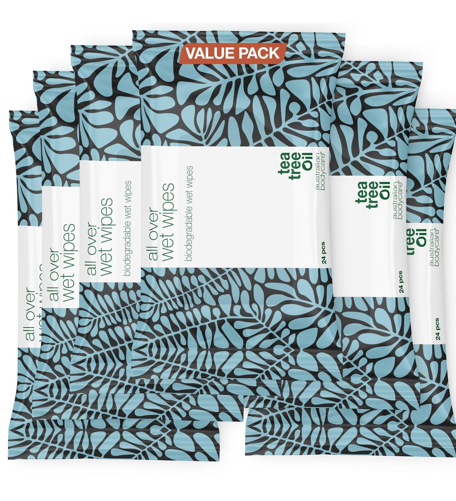 Face Moisture Towels & Make-Up Remover Refreshing & Cooling Tea Tree Oil Cloths | 6-Pack 24 Pieces Each | Ideal for Sweat Dirt & Make-Up - Buy Online on GoSupps.com