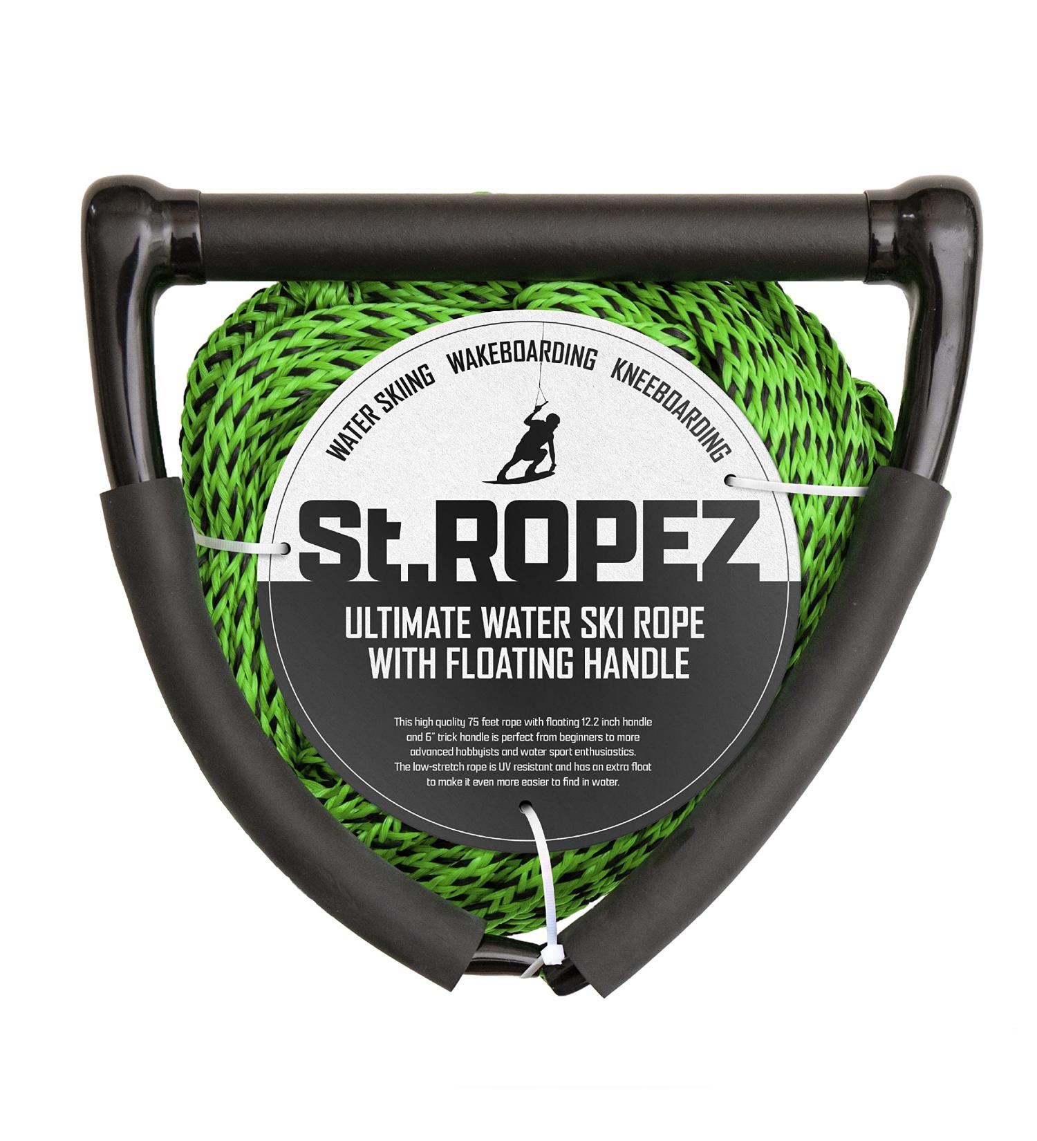 75' Water Ski Rope with Floating Handle - Sectioned - Get a Thrill Out of Water Sports 75ft Green - Buy Online on GoSupps.com