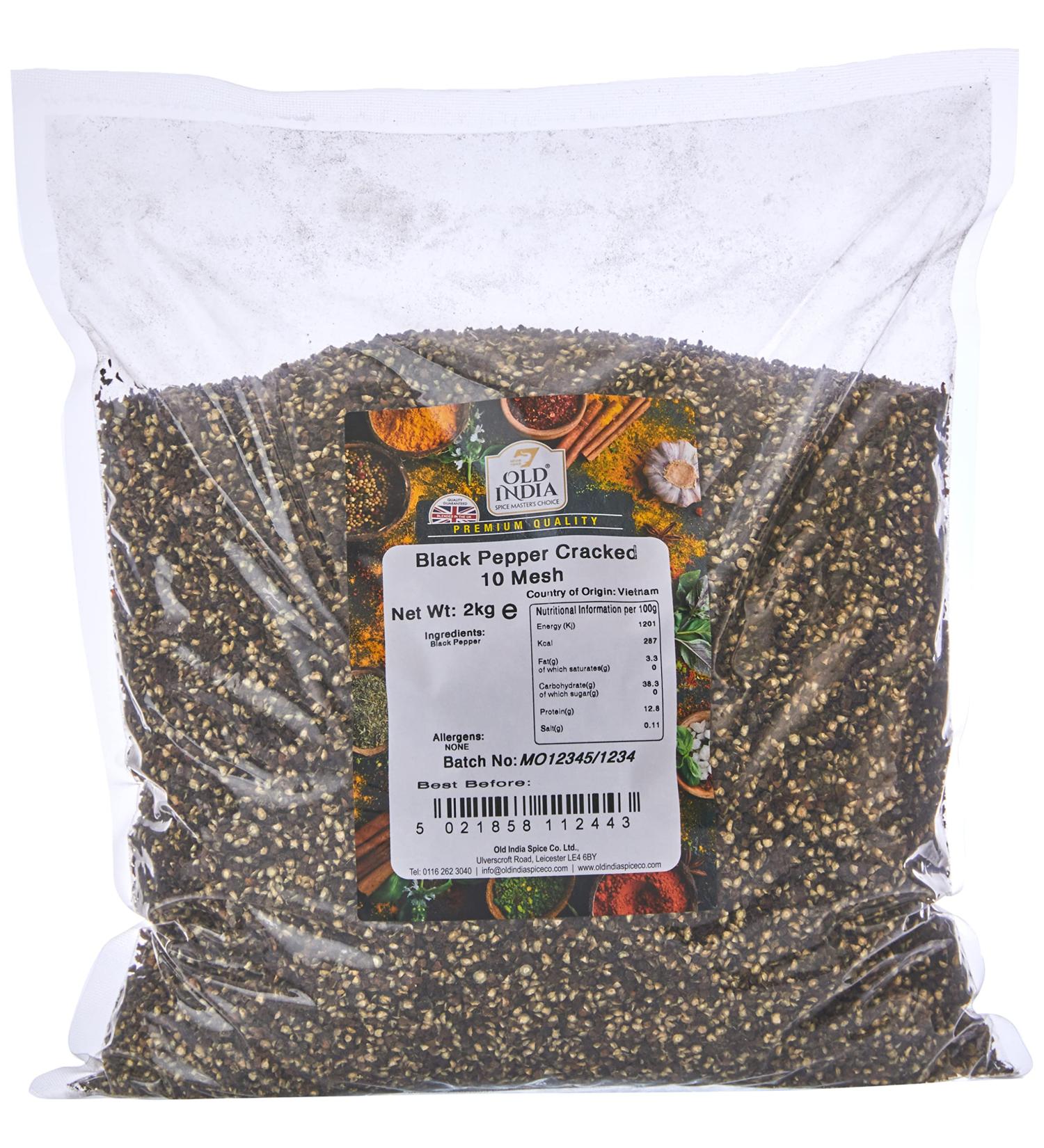 Old India Black Pepper Cracked 10 Mesh 2kg - Premium Quality Spice (Pack of 1) - Buy Online on GoSupps.com