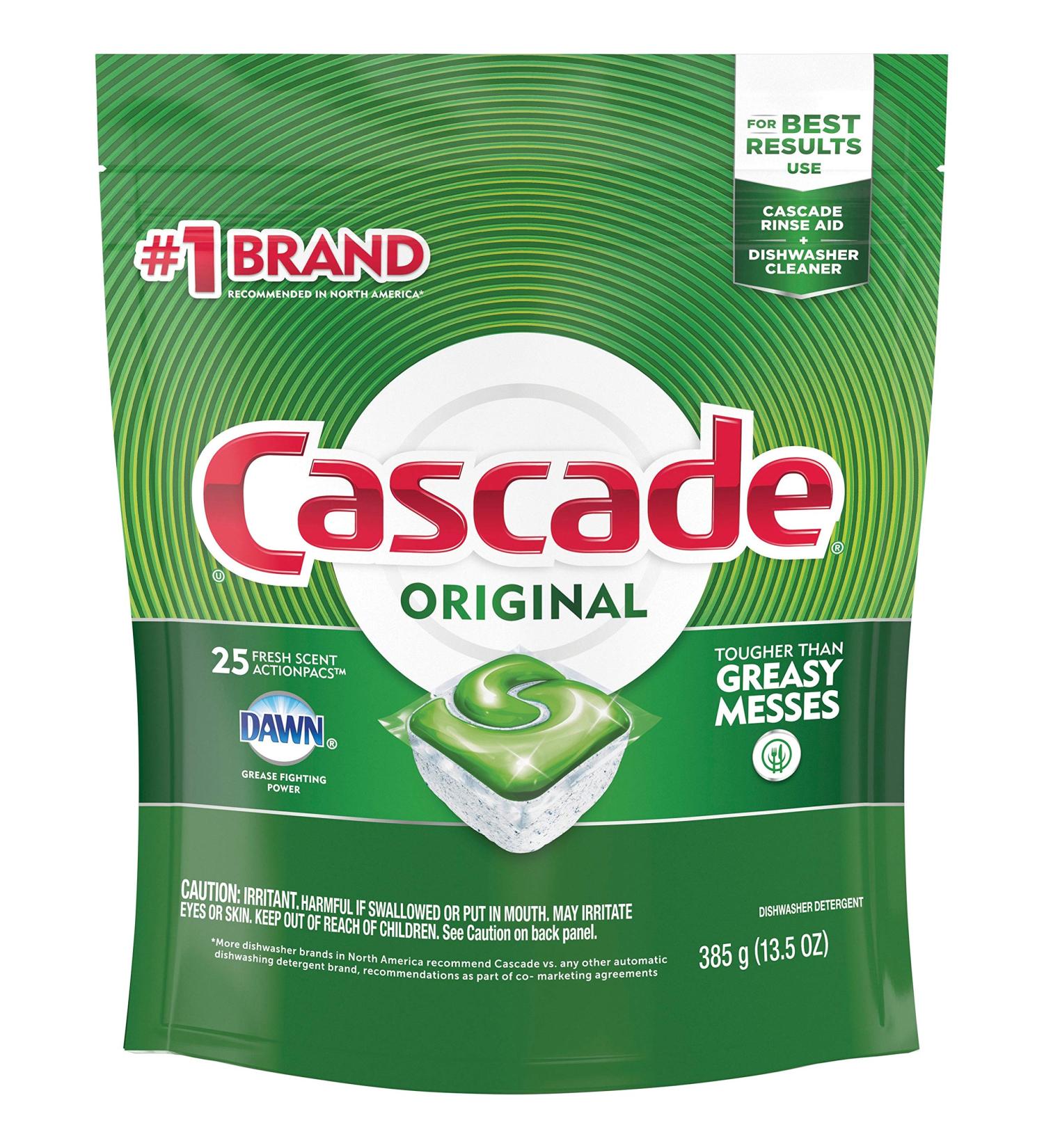 Cascade ActionPacs Dishwasher Detergent Fresh Scent - 25 ct, Pack of 1 - Buy Online on GoSupps.com