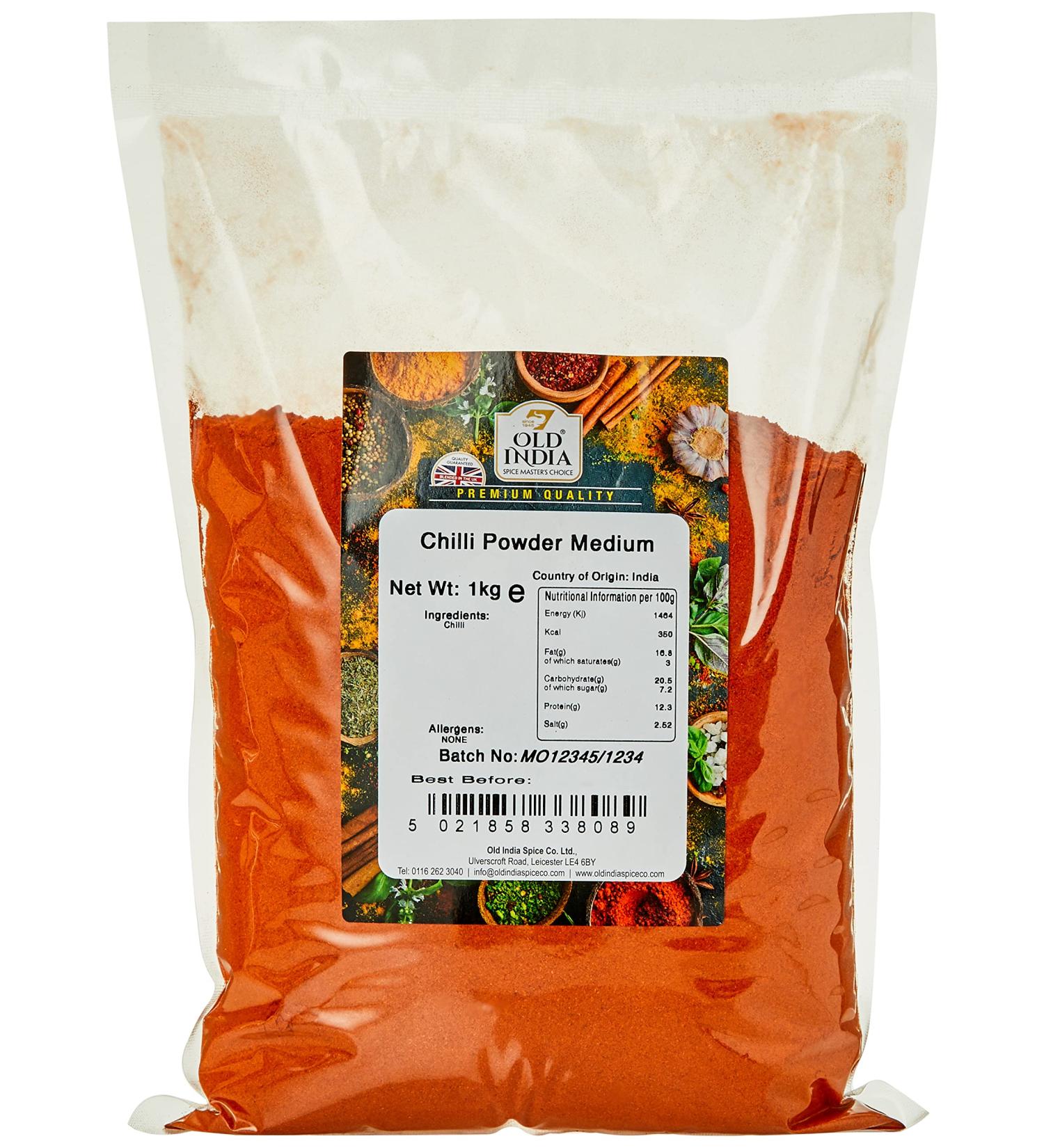 Old India Medium Chilli Powder 1 Kg - Premium Quality Spice Blend - Buy Online on GoSupps.com