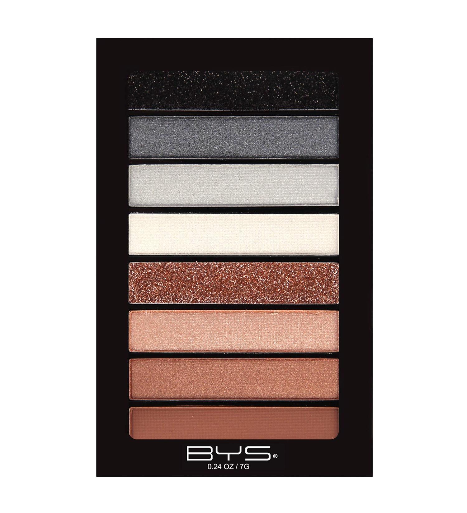 BYS Women's 8-Piece Eye Shadow Palette Easy Blendable Eye Pigments Bare All