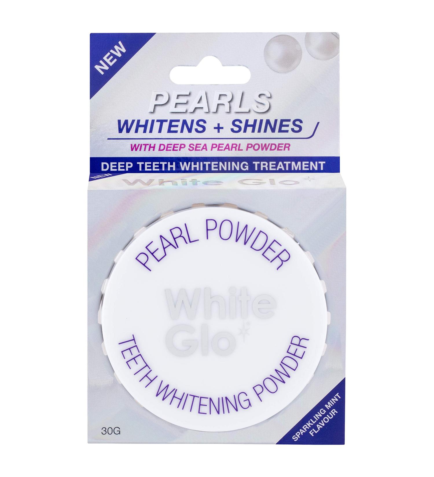 White Glo Pearls Whitens + Shines Pearl Powder Mint Flavour 30g Deep Teeth Whitening Treatment - Buy Online on GoSupps.com