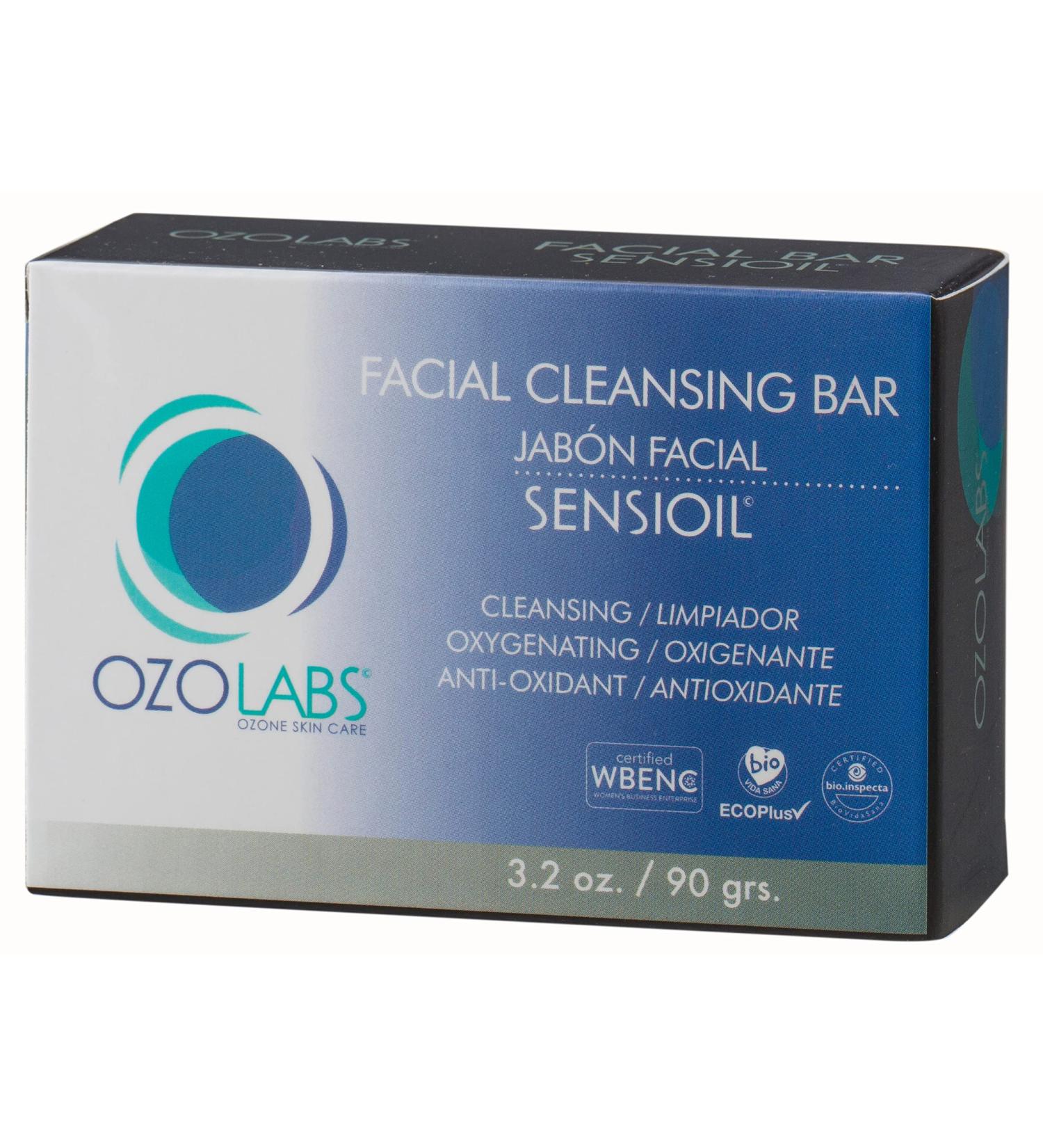 OZOLABS Facial Cleansing Bar - Organic Ozonated Oils | ISO 9001 | 3.4 oz - Best International Shipping - Buy Online on GoSupps.com