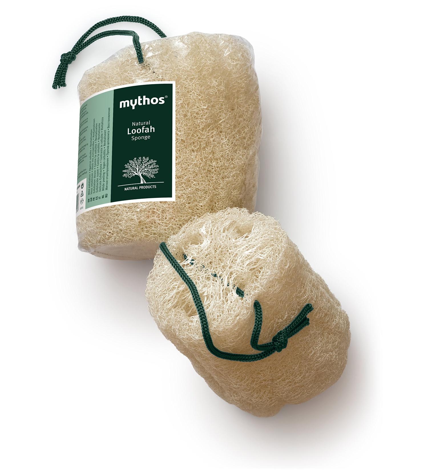 MYTHOS Natural Loofah Sponge with String 15 cm.