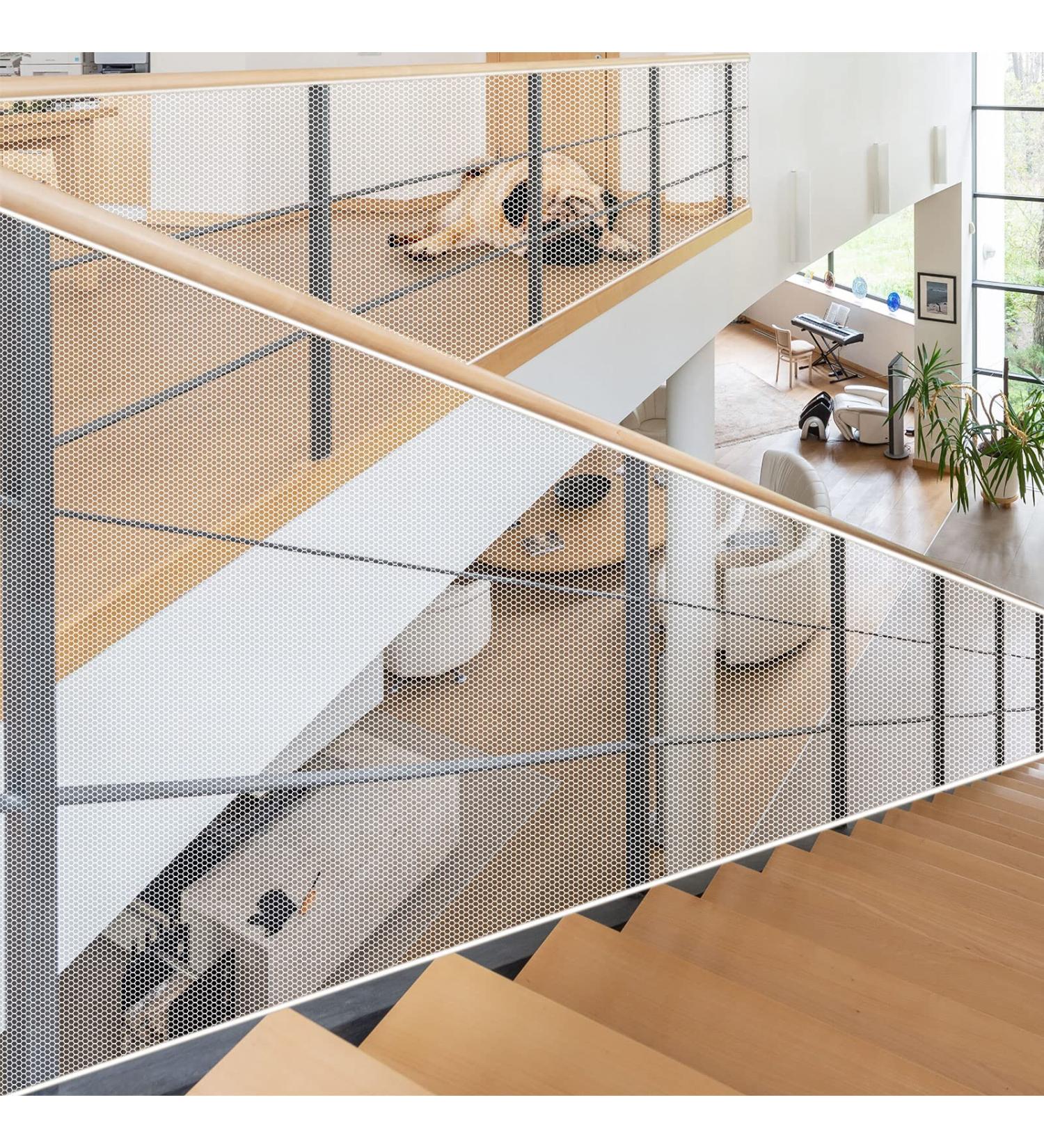 Indoor Outdoor Baby Safety Stair Railing Net Baby Proofing Stair Balcony Banister Rail Guard Child Safety Stair Protection Safe Rail 10ft L x 2.6ft H White 10ft L-2.6ft H - Buy Online on GoSupps.com