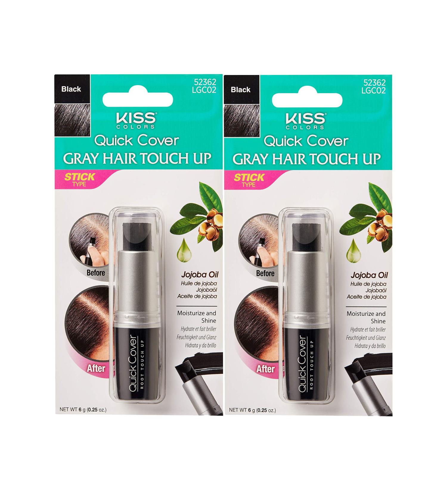 KISS Quick Cover Gray Hair Root Touch Up Stick - 2 Pack (Black) - Buy Online on GoSupps.com