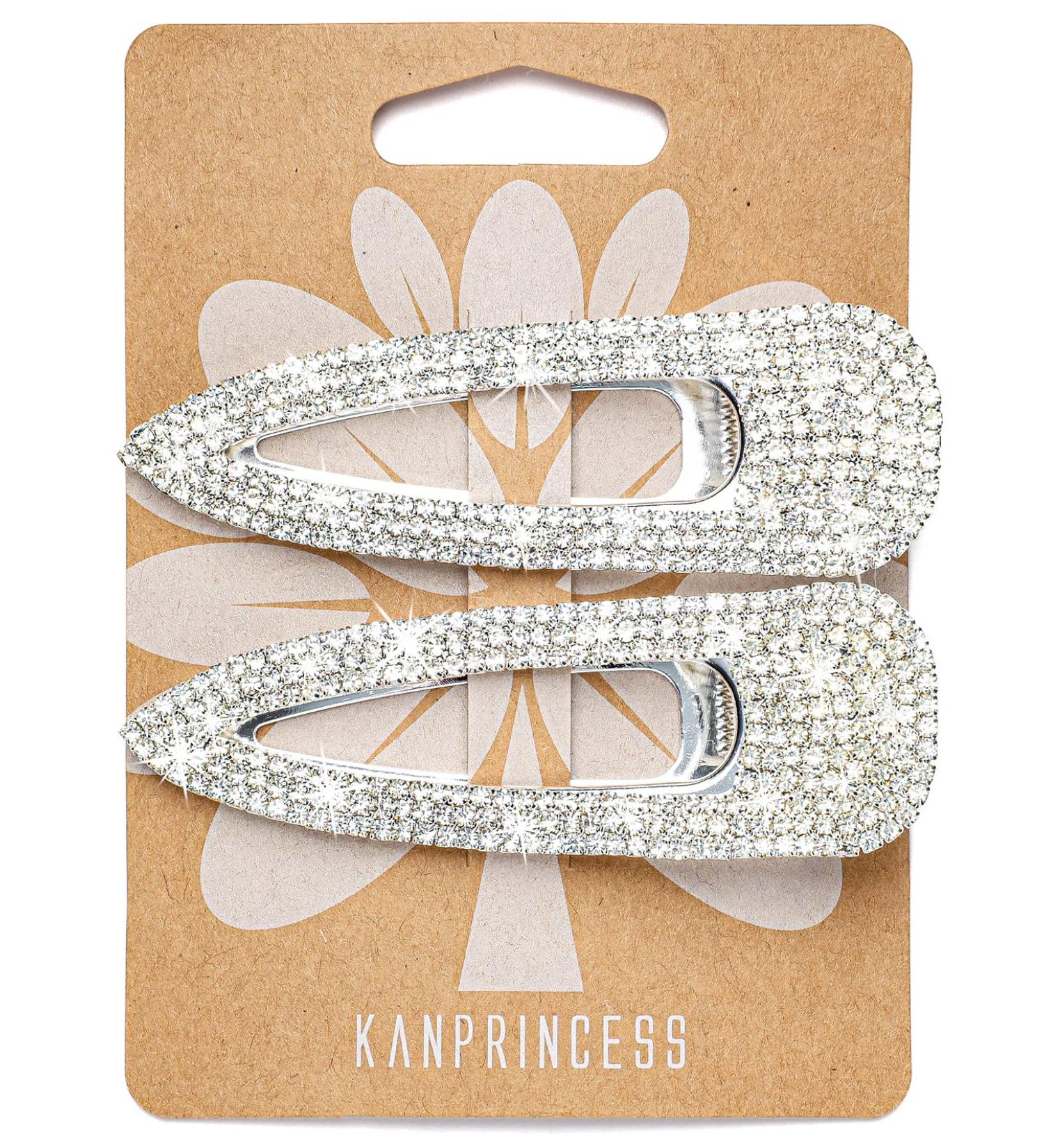 KANPRINCESS 3.3Inch Rhinestones Hair Clips - Silver Hair Accessories for Women, Girls - Perfect for Bridal, Wedding, Prom Parties - 2PCS - Buy Online on GoSupps.com