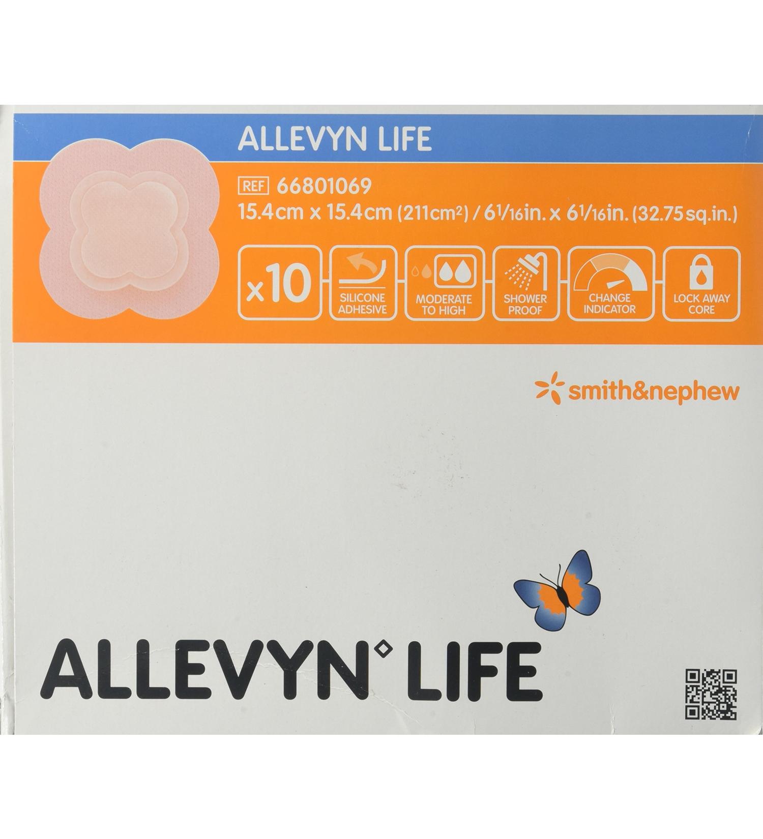 Smith & Nephew Foam Dressing Allevyn Life 6.06 X 6.06 Quadrilobe Sterile pack of 1- 10 counts (#66801069 Sold Per Box)