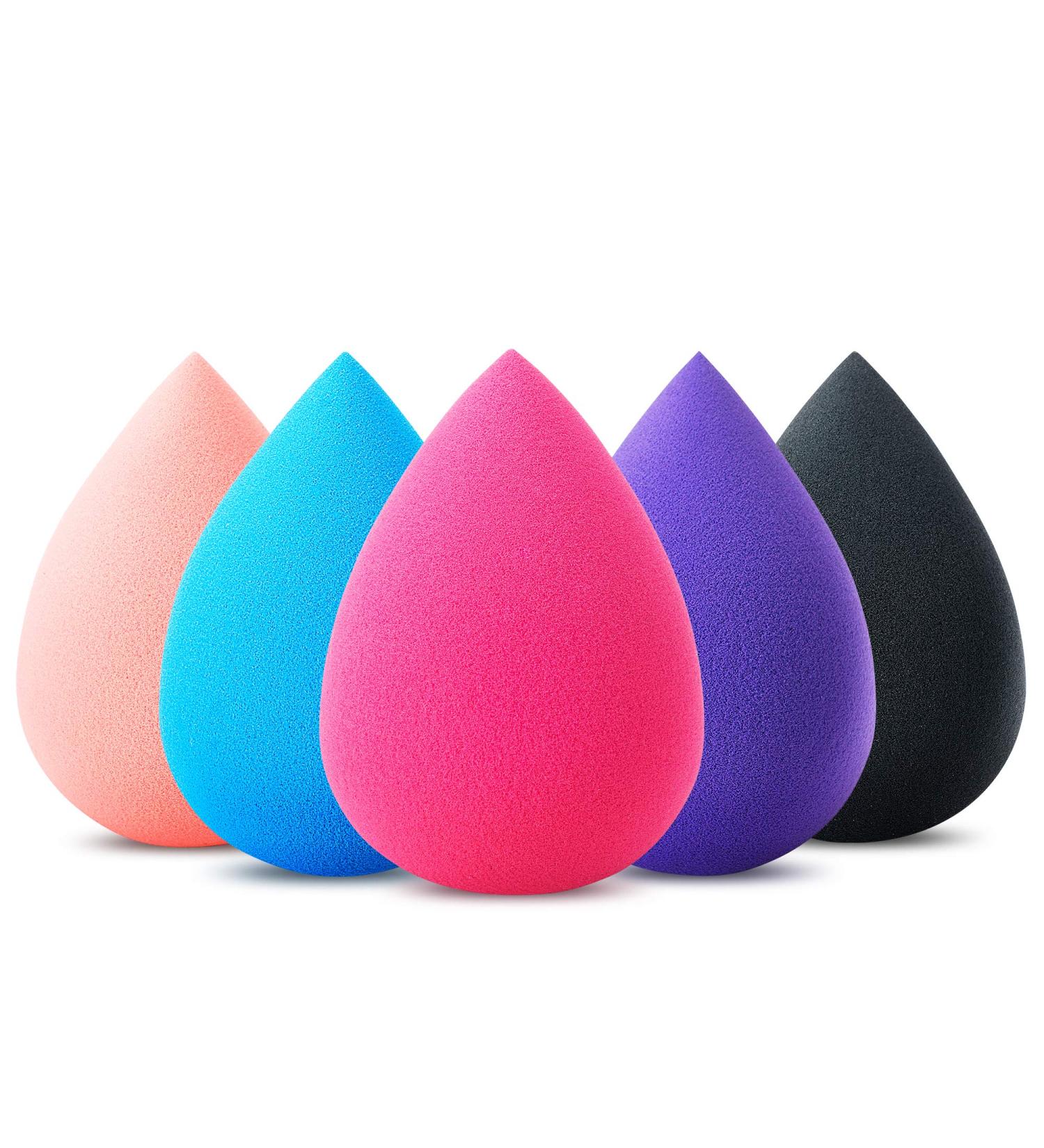 Hygea Beauty Makeup Sponge Set of 5 - Non Latex Teardrop Blending Sponges for Cream, Powder, and Liquid Makeup - Multicolor - Buy Online on GoSupps.com