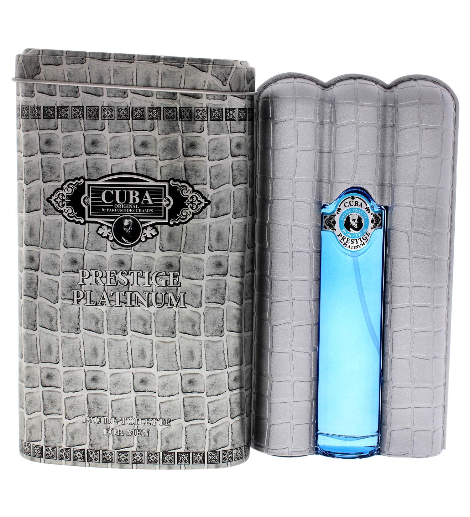 Cuba Original by Parfums Des Champs Prestige Platinum by Cuba 3 oz Eau De Toilette Spray for Men (CUBPRPM0009002) 3 Ounce (Pack of 1) - Buy Online on GoSupps.com