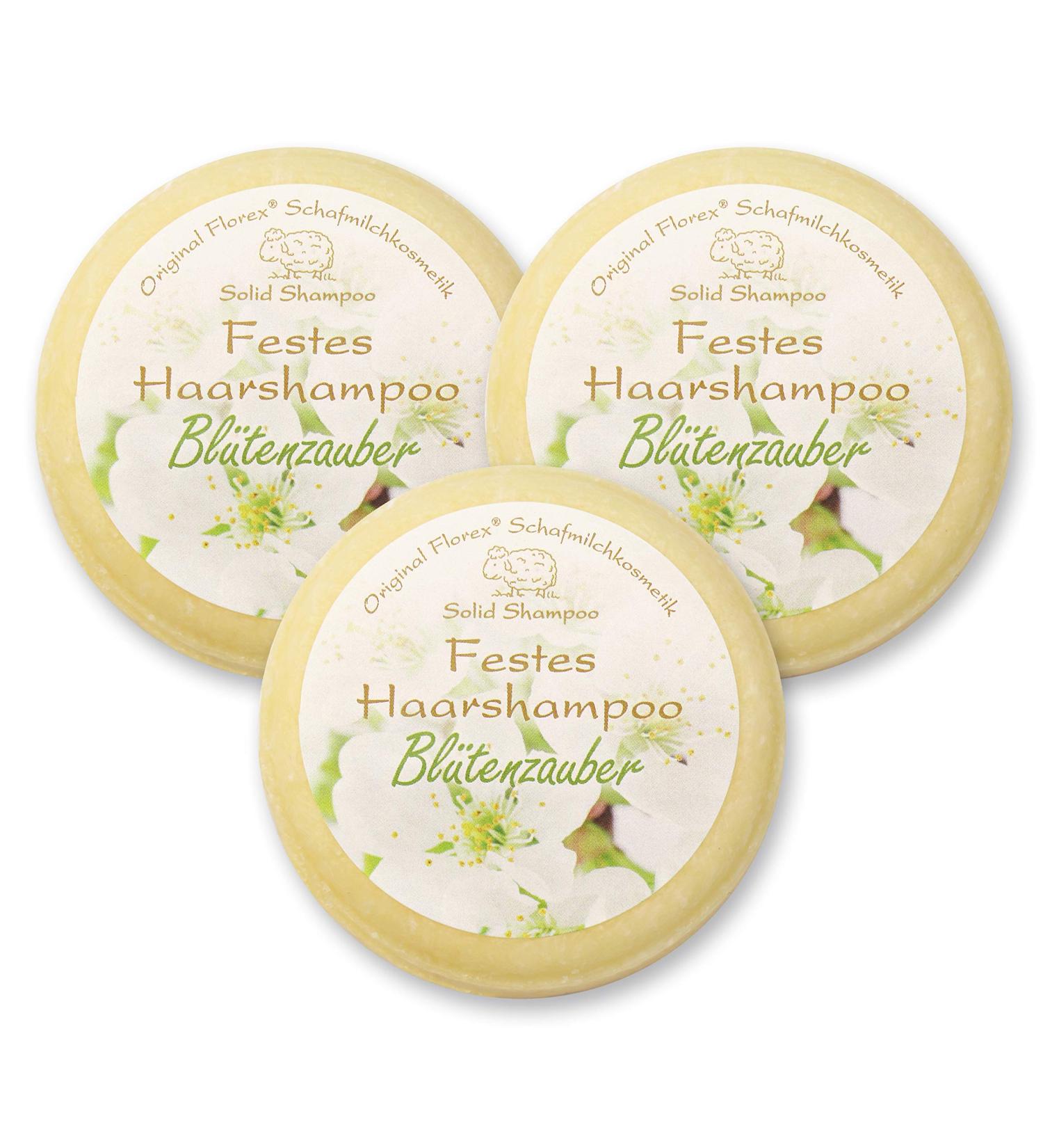 Florex Hair shampoo - 3 x 58 g - Floral magic with sheep's milk wrapped in plastic film