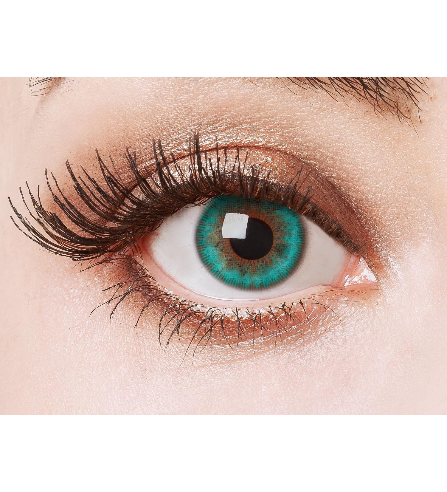 Aricona Aquamarine Colored Contact Lenses - Natural Green Eye Lenses for Light & Dark Eyes | Annual Wear - Buy Online on GoSupps.com