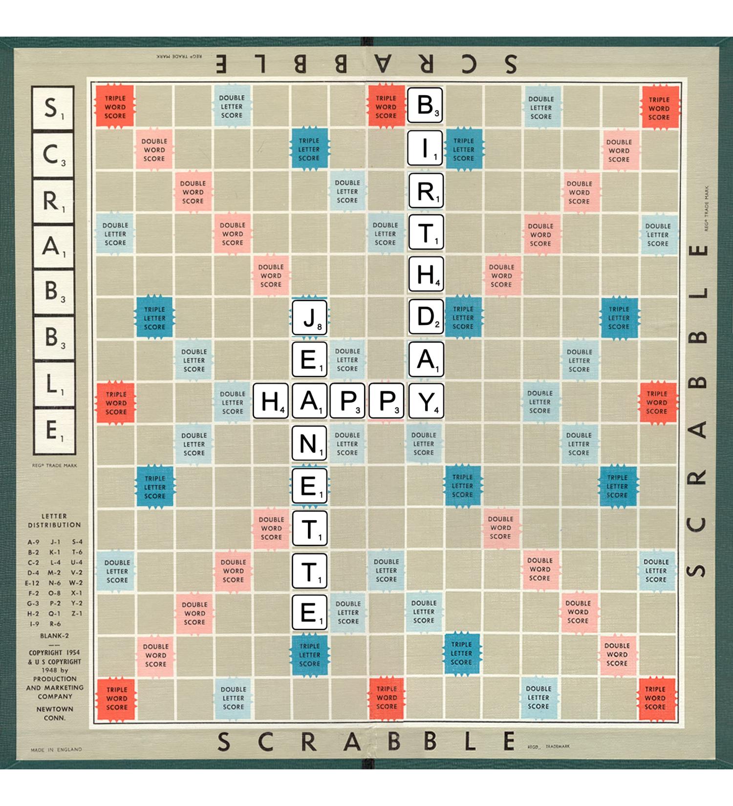 Scrabble board any size up to 8" Cake Topper Edible Icing