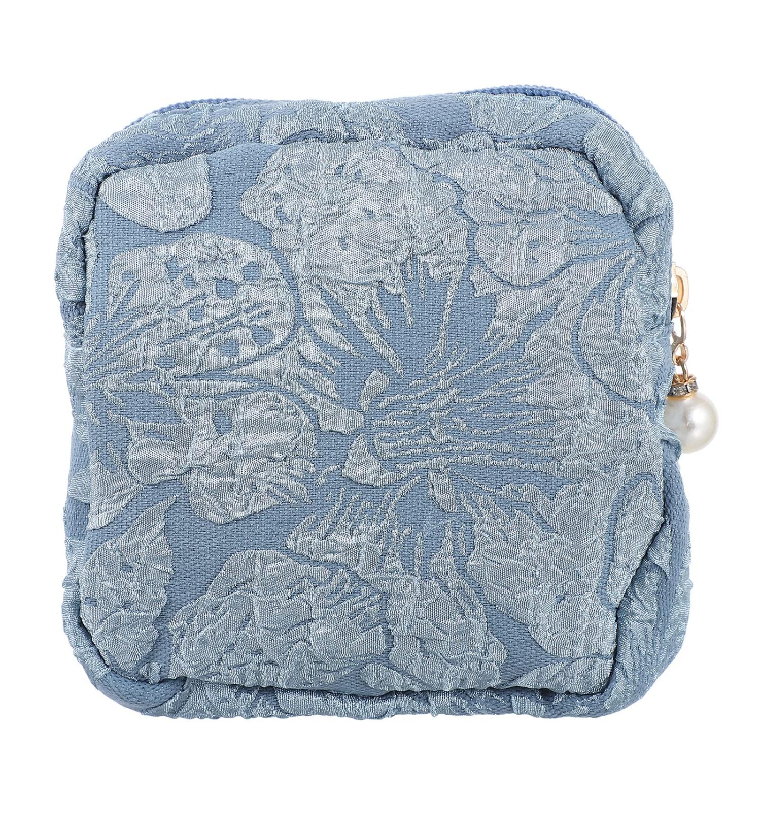 Multifunctional Sky-Blue Storage Bag for Women's Essentials - Bandages Menstrual Cosmetic Diaper & More - 11x11x3cm - Buy Online on GoSupps.com