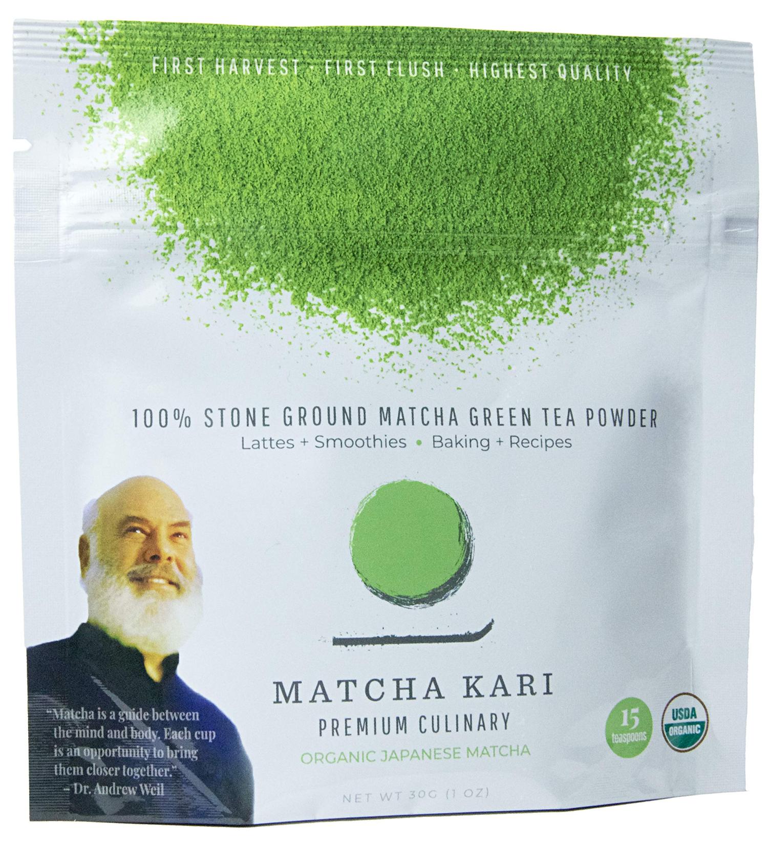Dr. Weil Matcha Kari - Organic Japanese Culinary Grade Matcha Green Tea Powder - 30g (1.05 oz) - Pack of 1 - Buy Online on GoSupps.com
